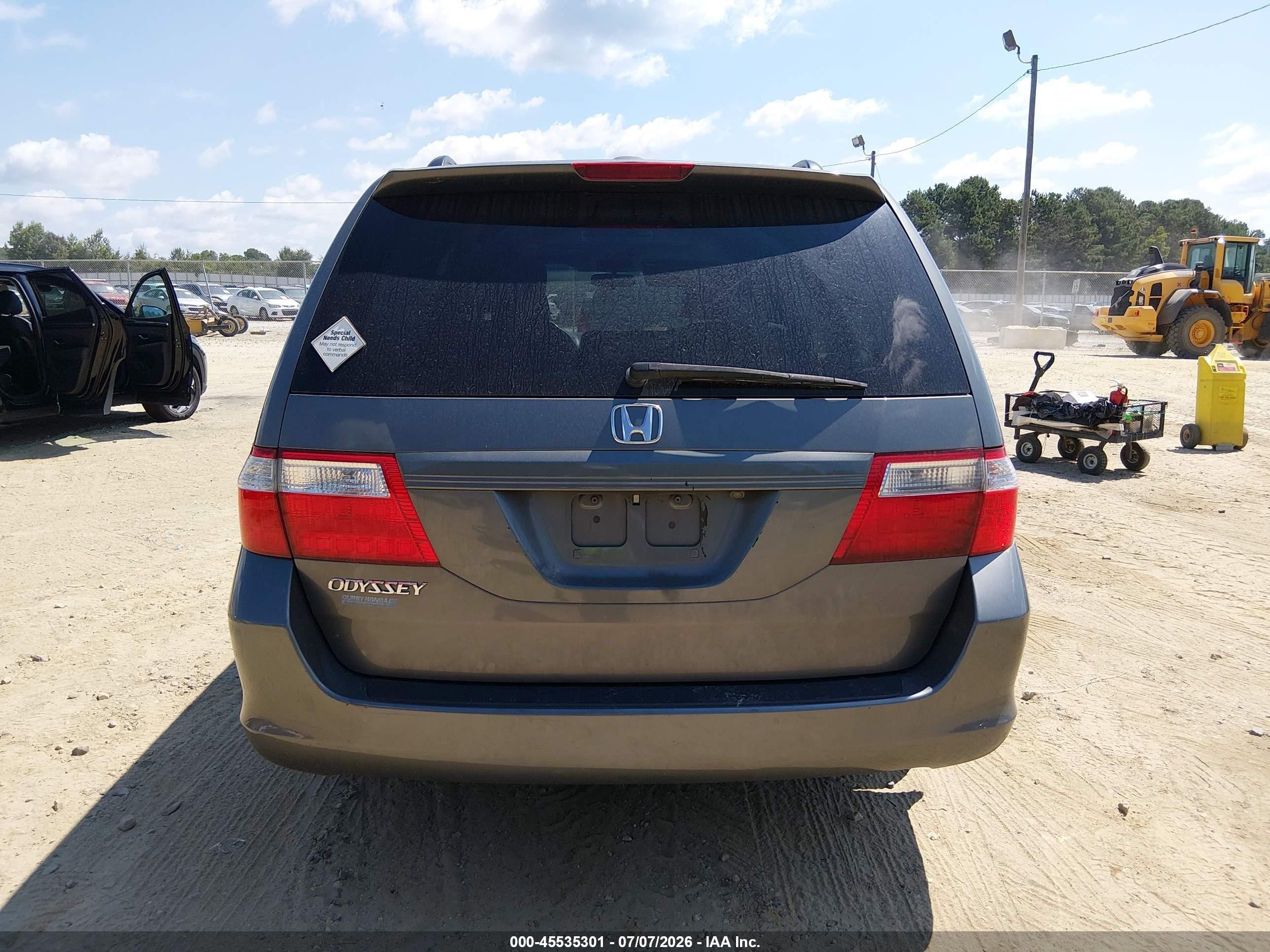 2007 Honda Odyssey Ex-l Gray vin: 5FNRL38737B423250