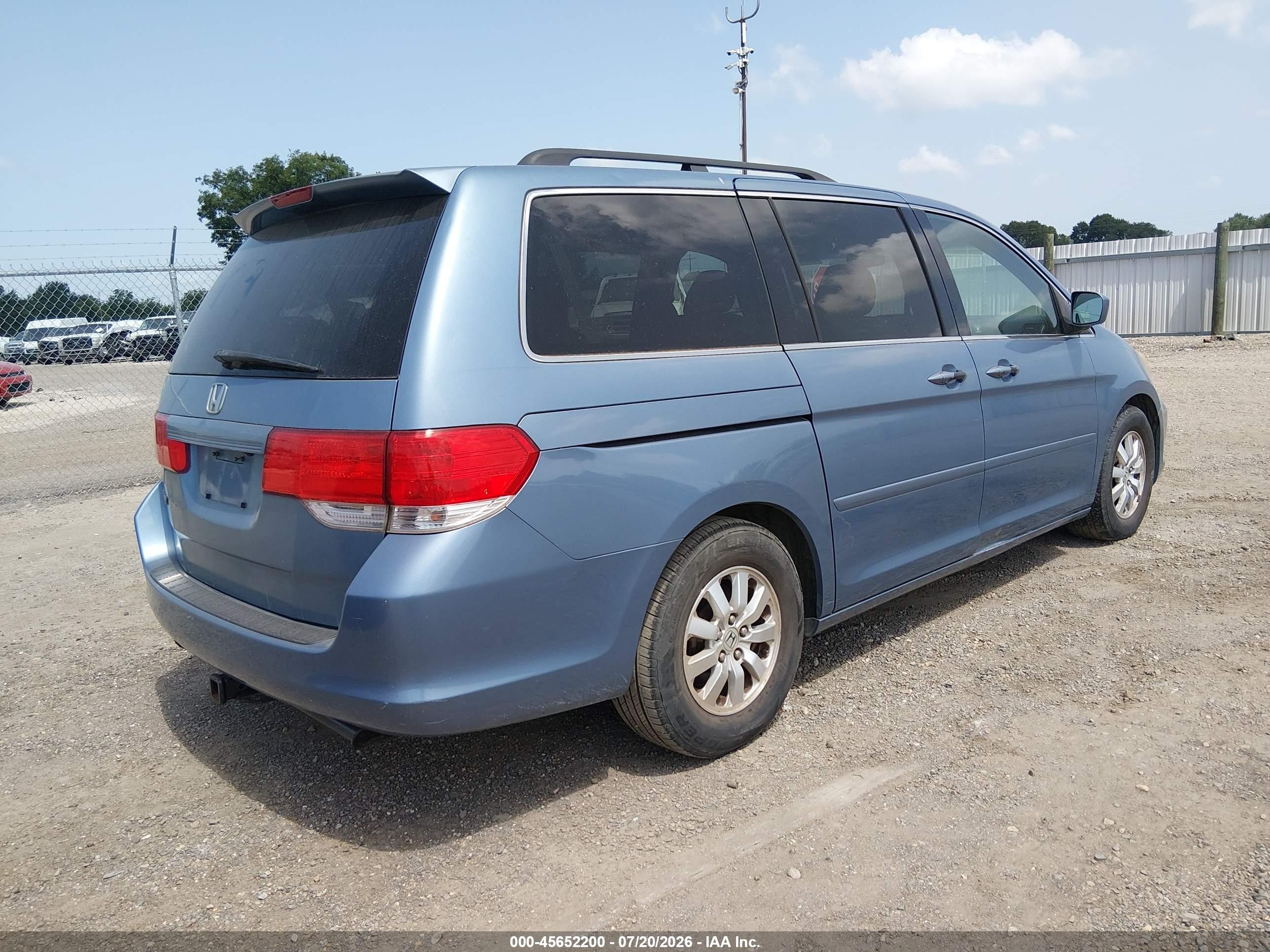 2009 Honda Odyssey Ex-l Blue vin: 5FNRL38739B009579