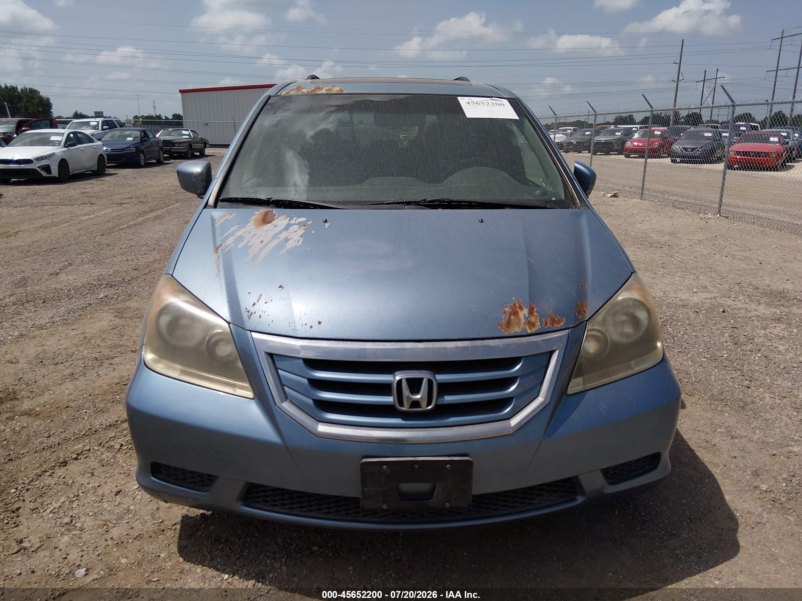 2009 Honda Odyssey Ex-l Blue vin: 5FNRL38739B009579