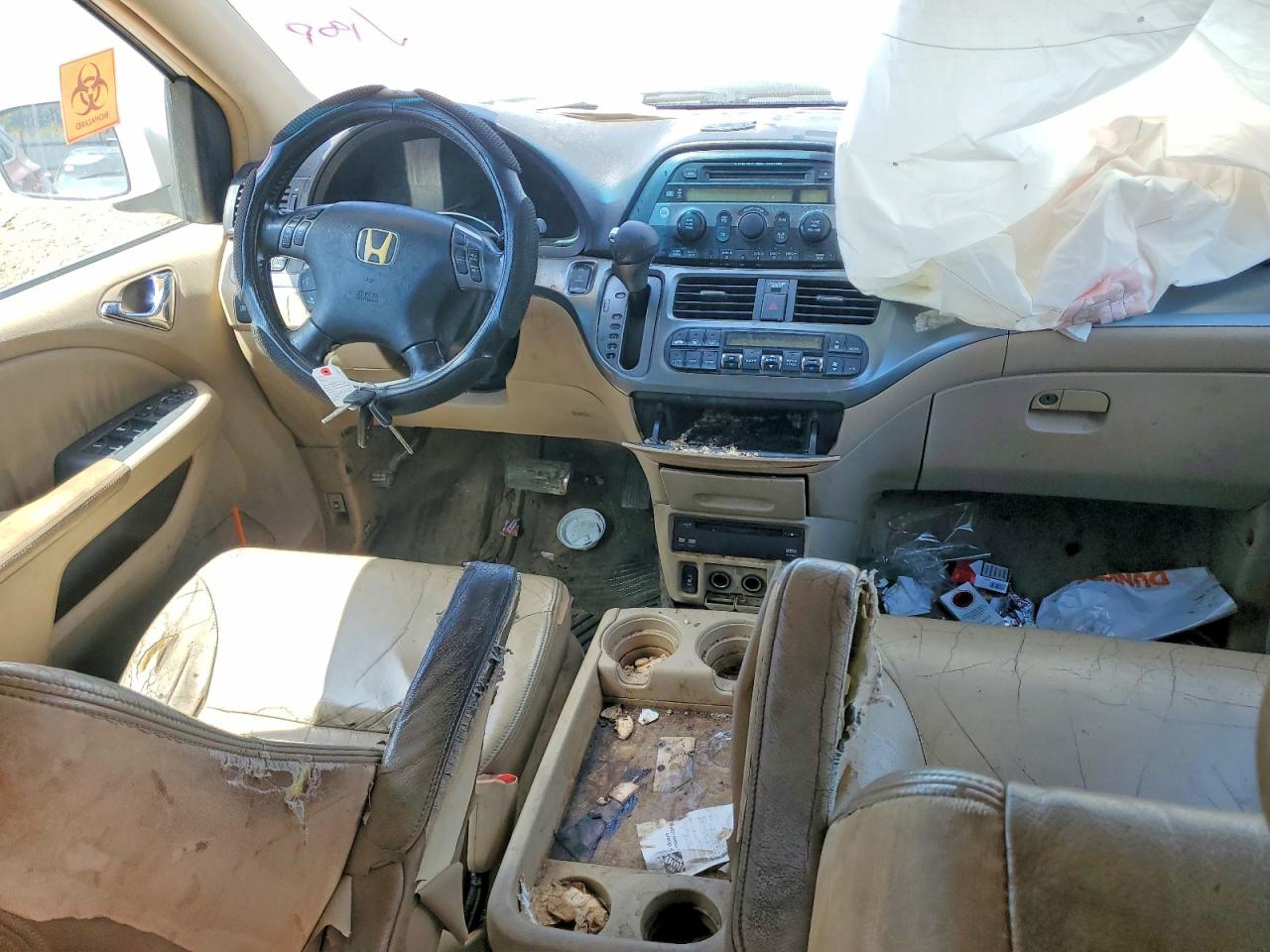 2006 Honda Odyssey Exl White vin: 5FNRL38746B023728