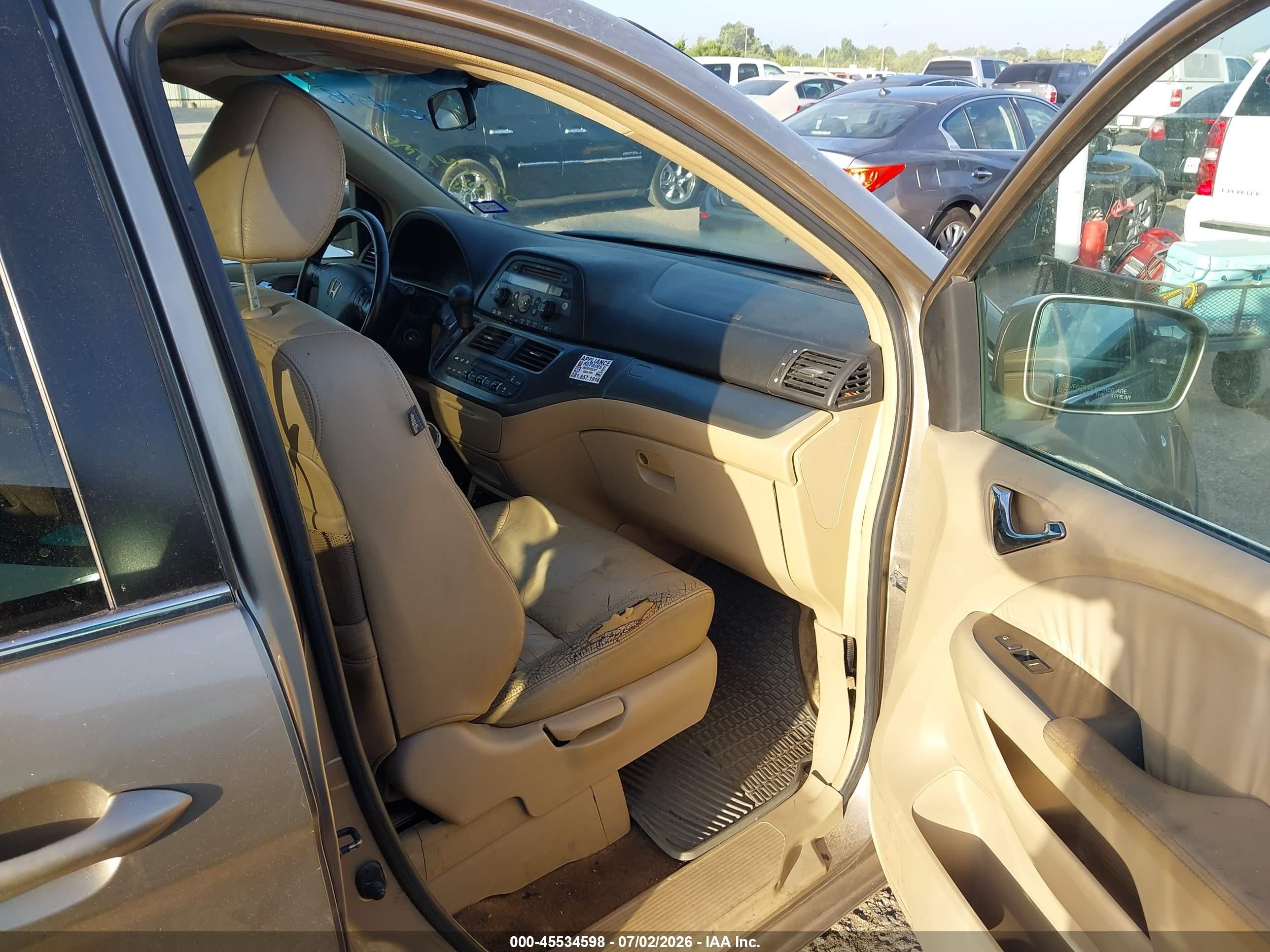 2006 Honda Odyssey Ex-l Tan vin: 5FNRL38746B027746