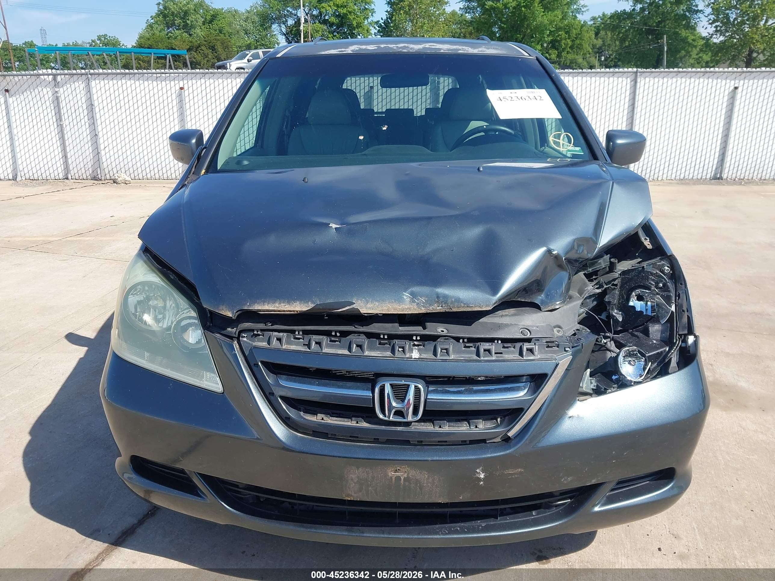 2006 Honda Odyssey Ex-l Серый vin: 5FNRL38746B454070