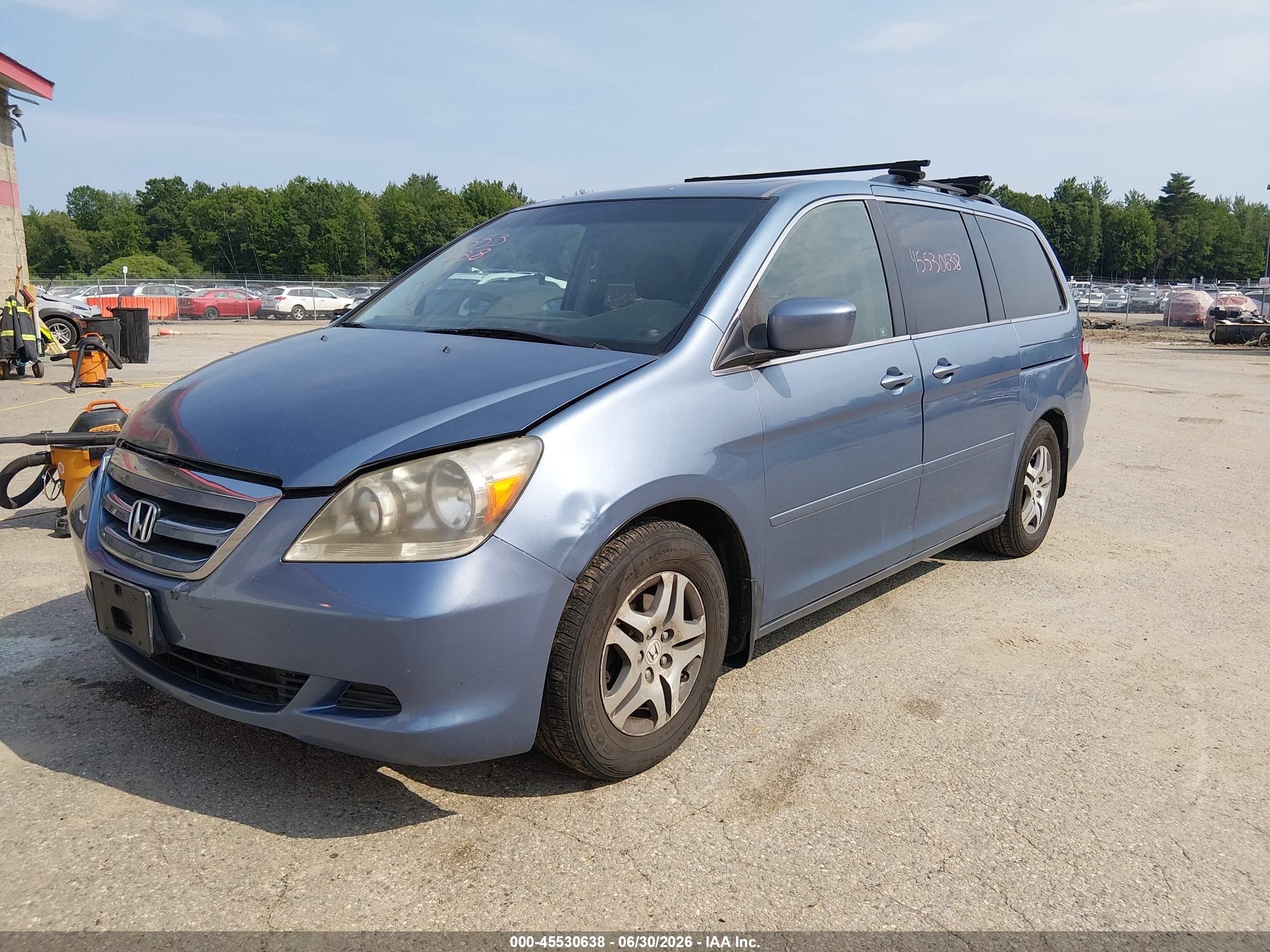 2007 Honda Odyssey Ex-l Blue vin: 5FNRL38747B014710