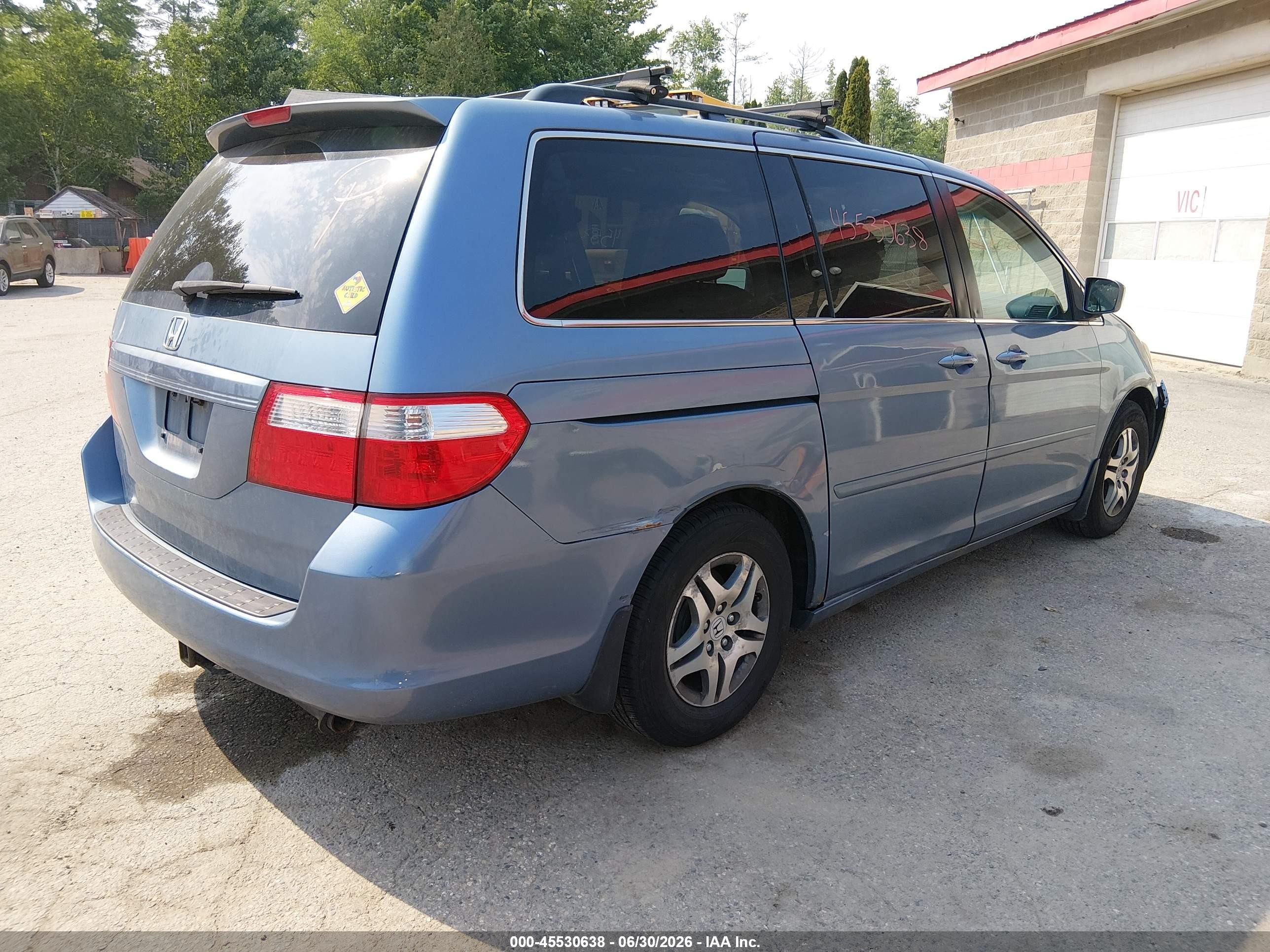 2007 Honda Odyssey Ex-l Blue vin: 5FNRL38747B014710