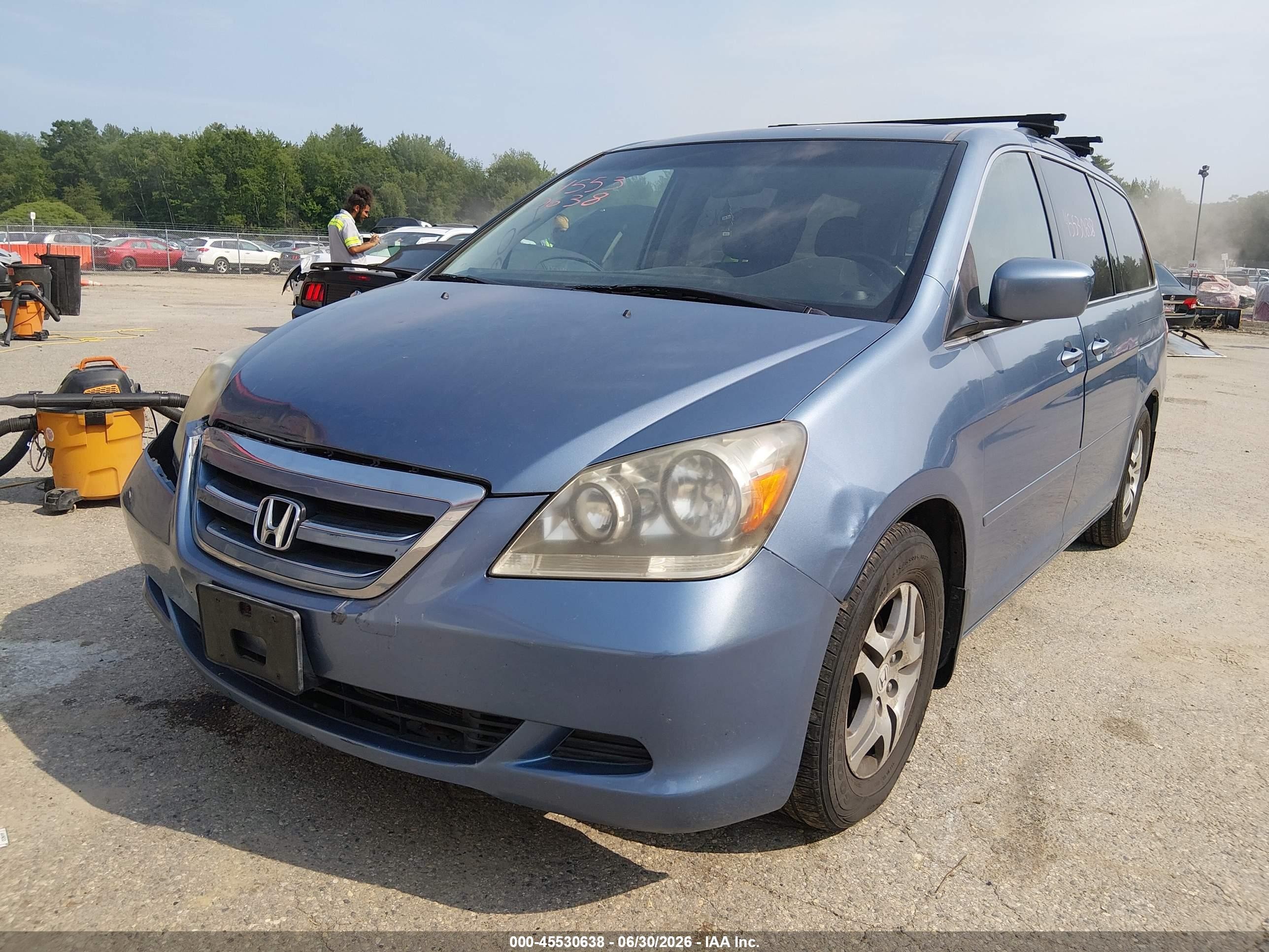 2007 Honda Odyssey Ex-l Blue vin: 5FNRL38747B014710