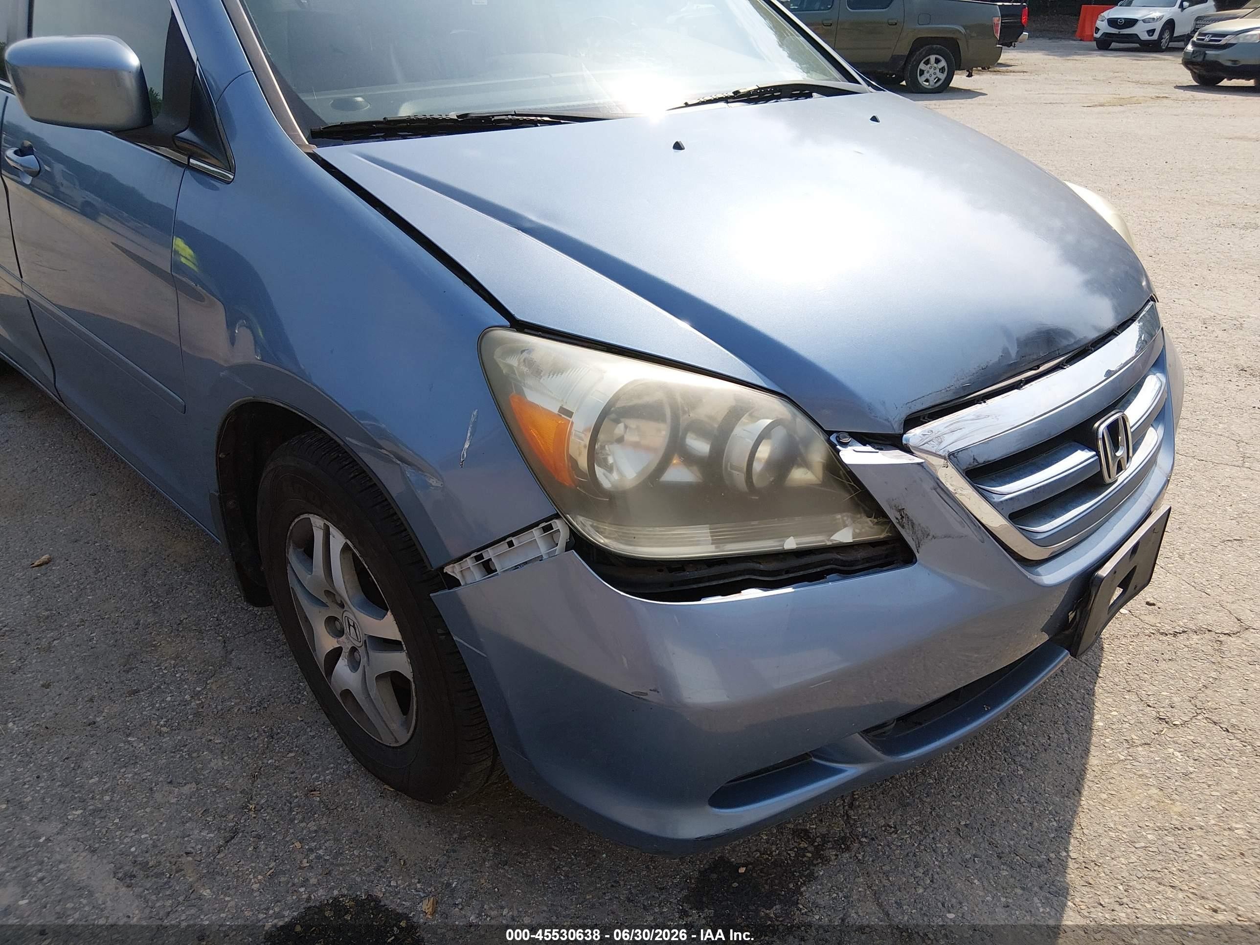 2007 Honda Odyssey Ex-l Blue vin: 5FNRL38747B014710