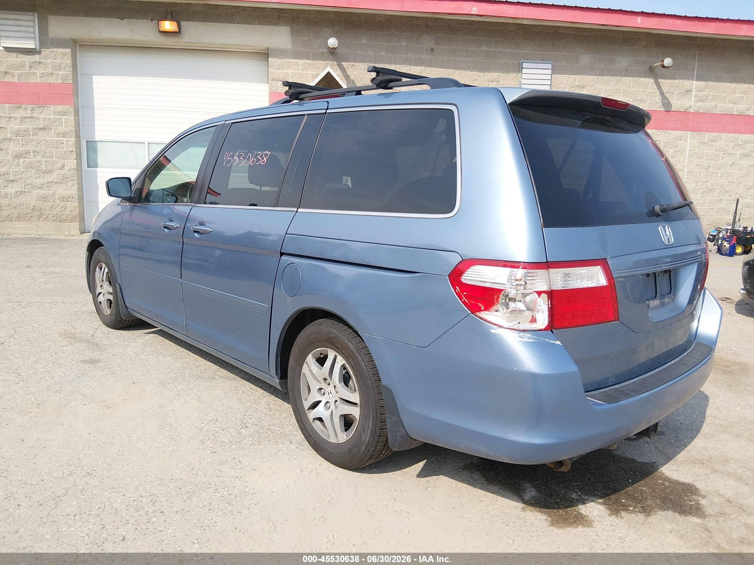 2007 Honda Odyssey Ex-l Blue vin: 5FNRL38747B014710