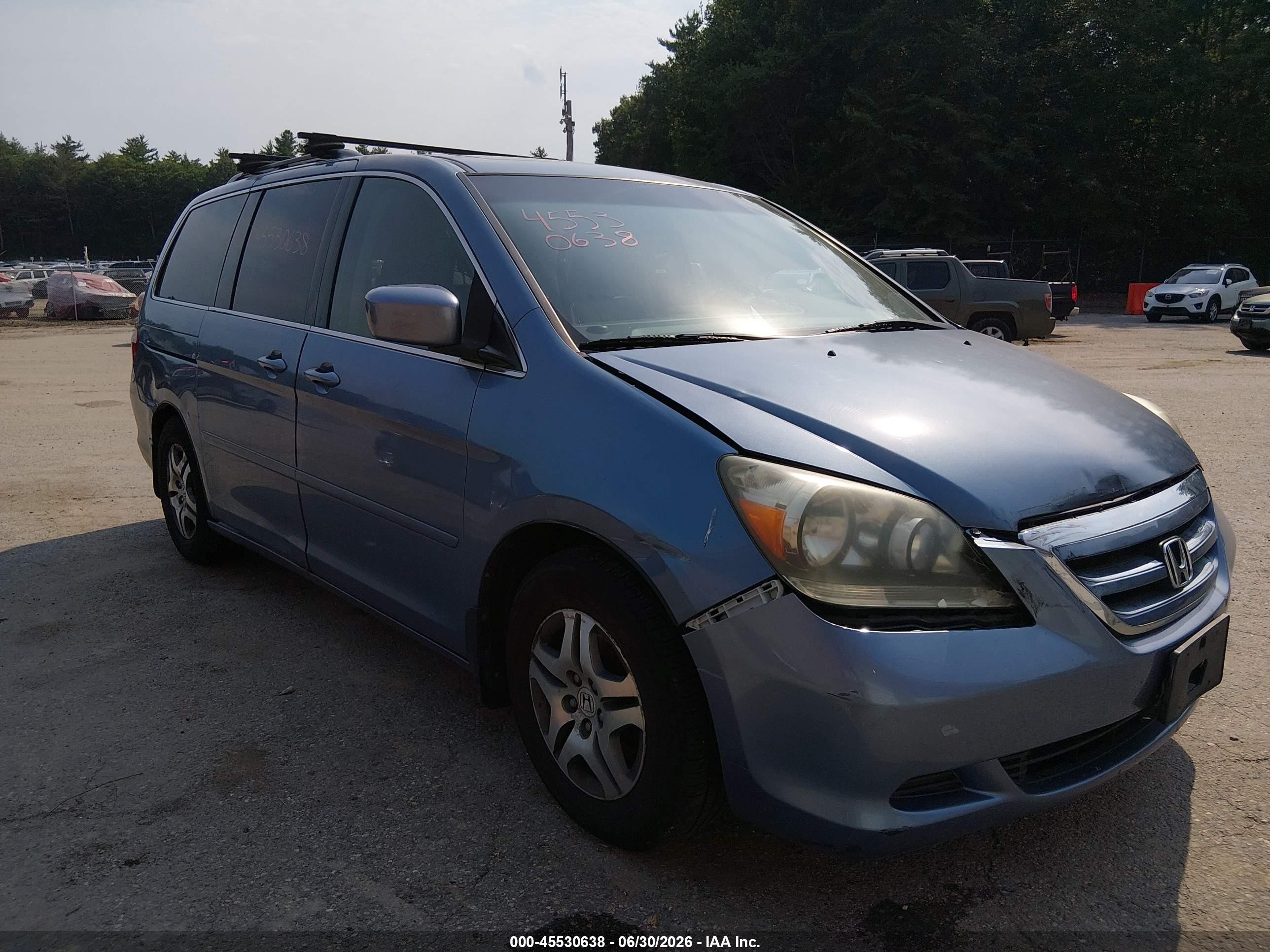 2007 Honda Odyssey Ex-l Blue vin: 5FNRL38747B014710