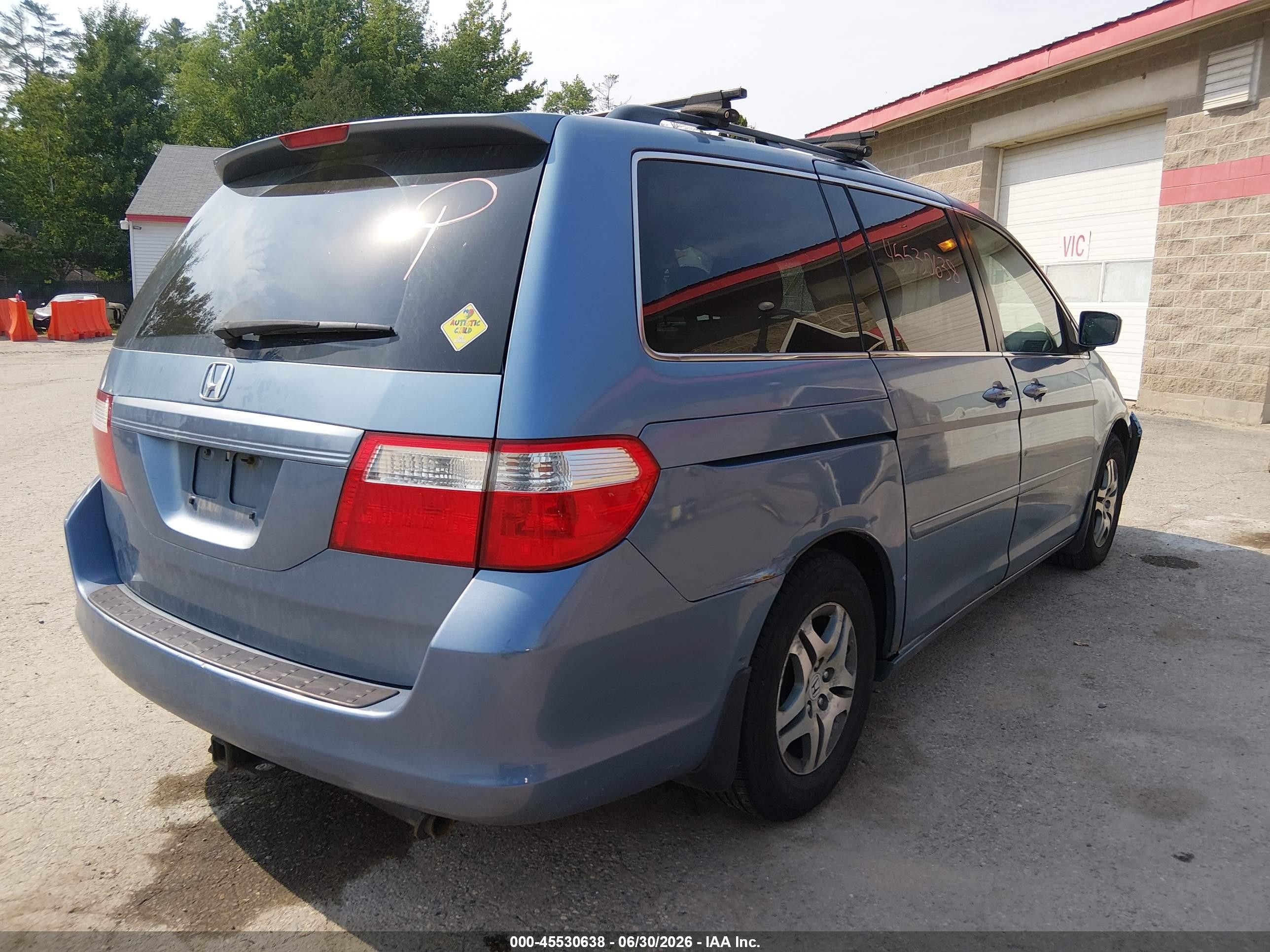 2007 Honda Odyssey Ex-l Blue vin: 5FNRL38747B014710