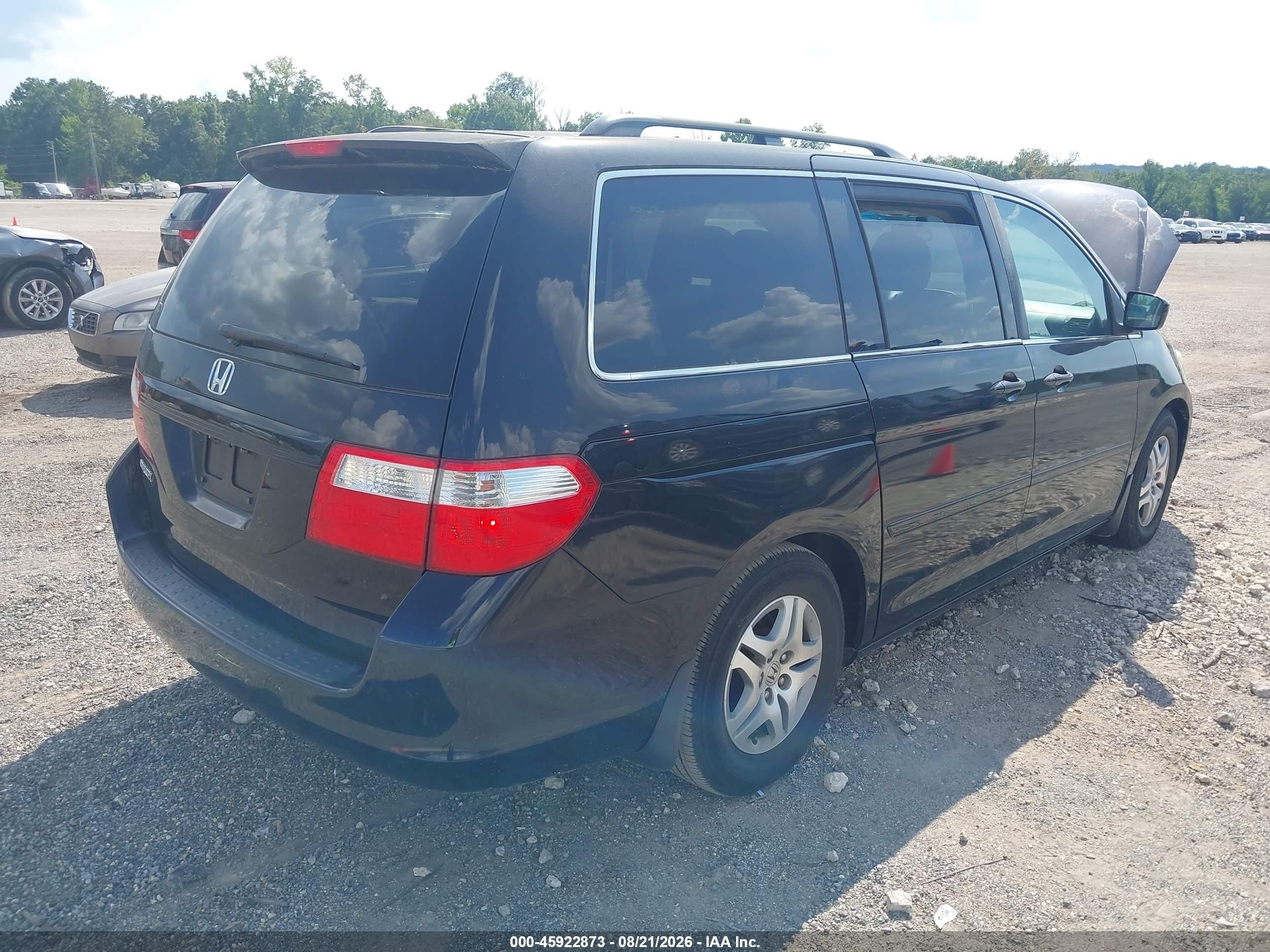 2007 Honda Odyssey Ex-l Black vin: 5FNRL38747B027859