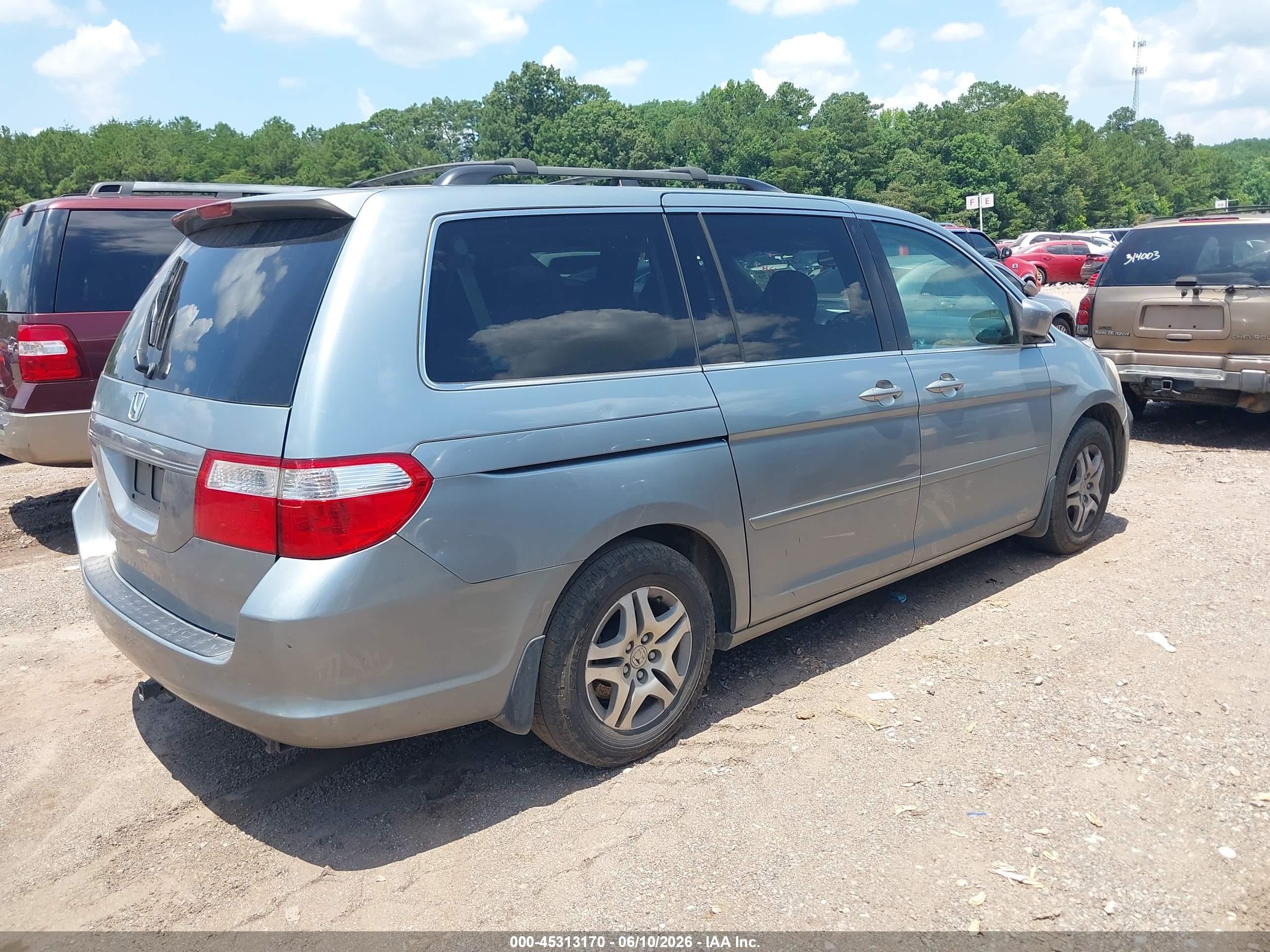 2007 Honda Odyssey Ex-l Light Blue vin: 5FNRL38747B031149