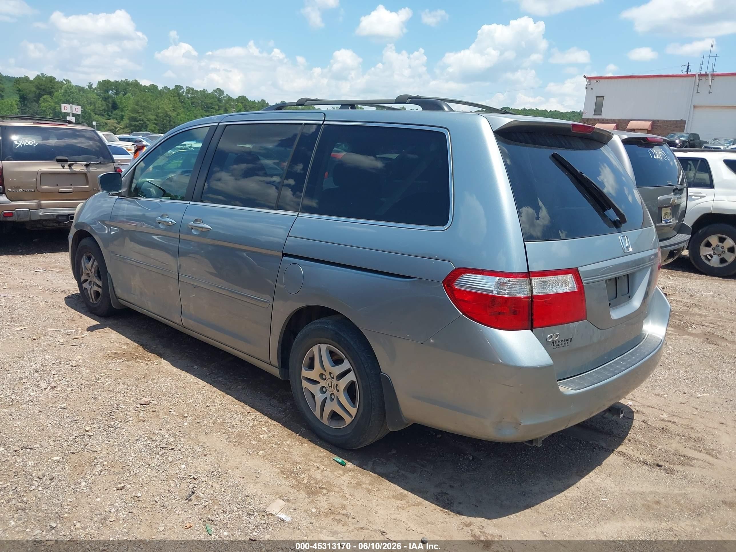 2007 Honda Odyssey Ex-l Light Blue vin: 5FNRL38747B031149