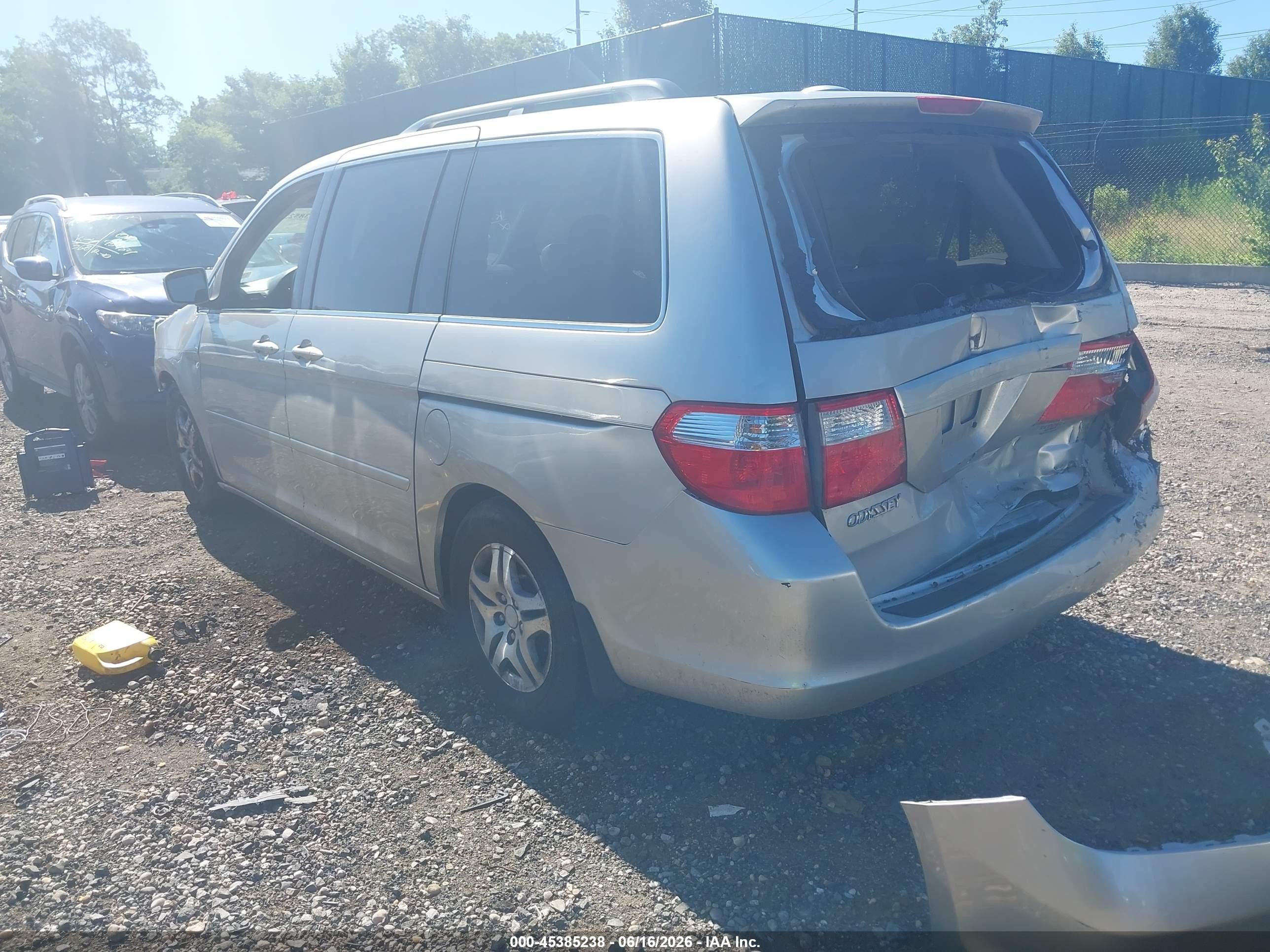 2007 Honda Odyssey Ex-l Silver vin: 5FNRL38747B066306