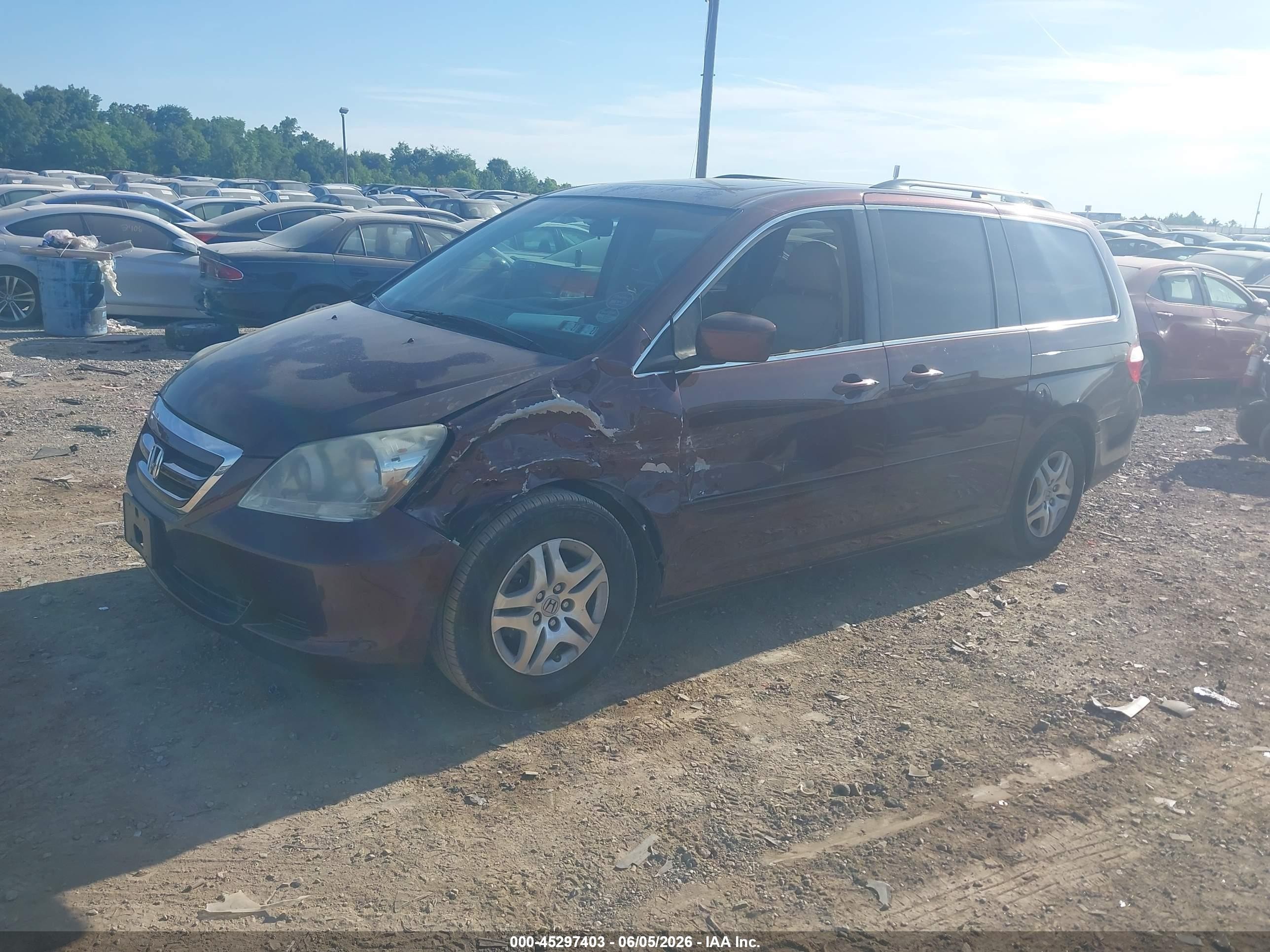 2007 Honda Odyssey Ex-l Maroon vin: 5FNRL38747B461442