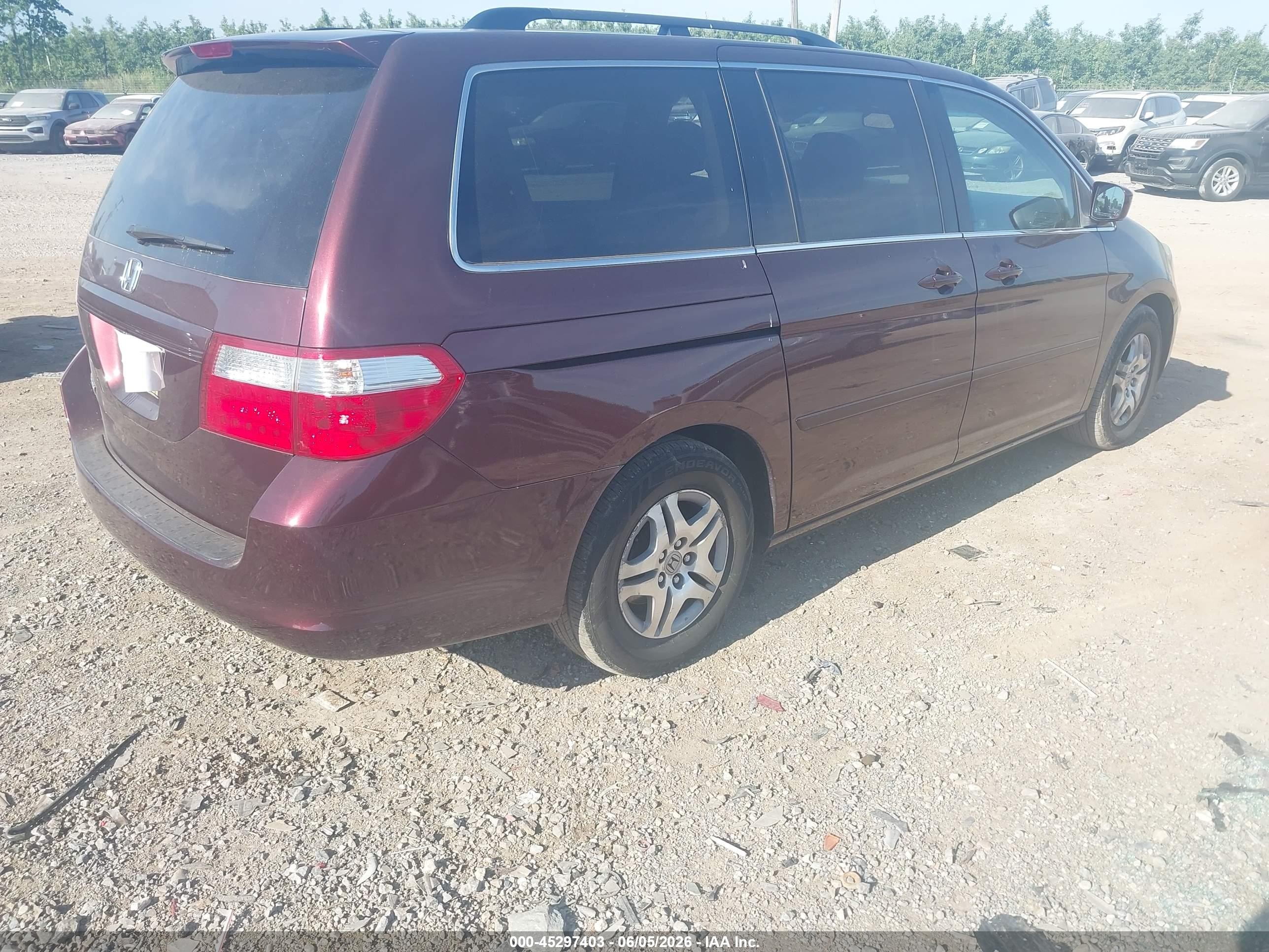2007 Honda Odyssey Ex-l Maroon vin: 5FNRL38747B461442