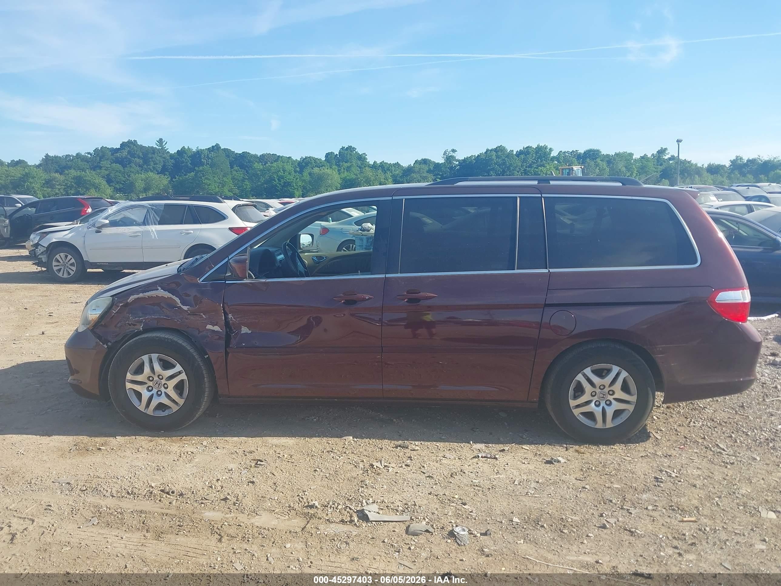 2007 Honda Odyssey Ex-l Maroon vin: 5FNRL38747B461442