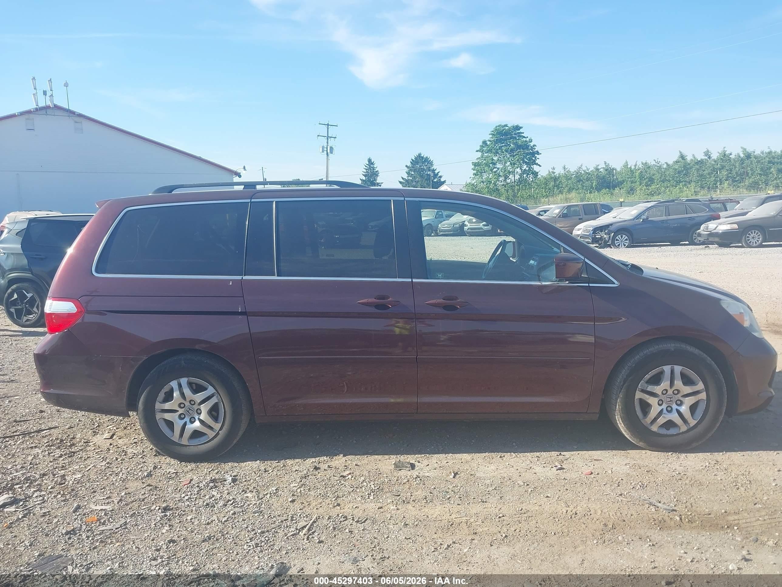 2007 Honda Odyssey Ex-l Maroon vin: 5FNRL38747B461442