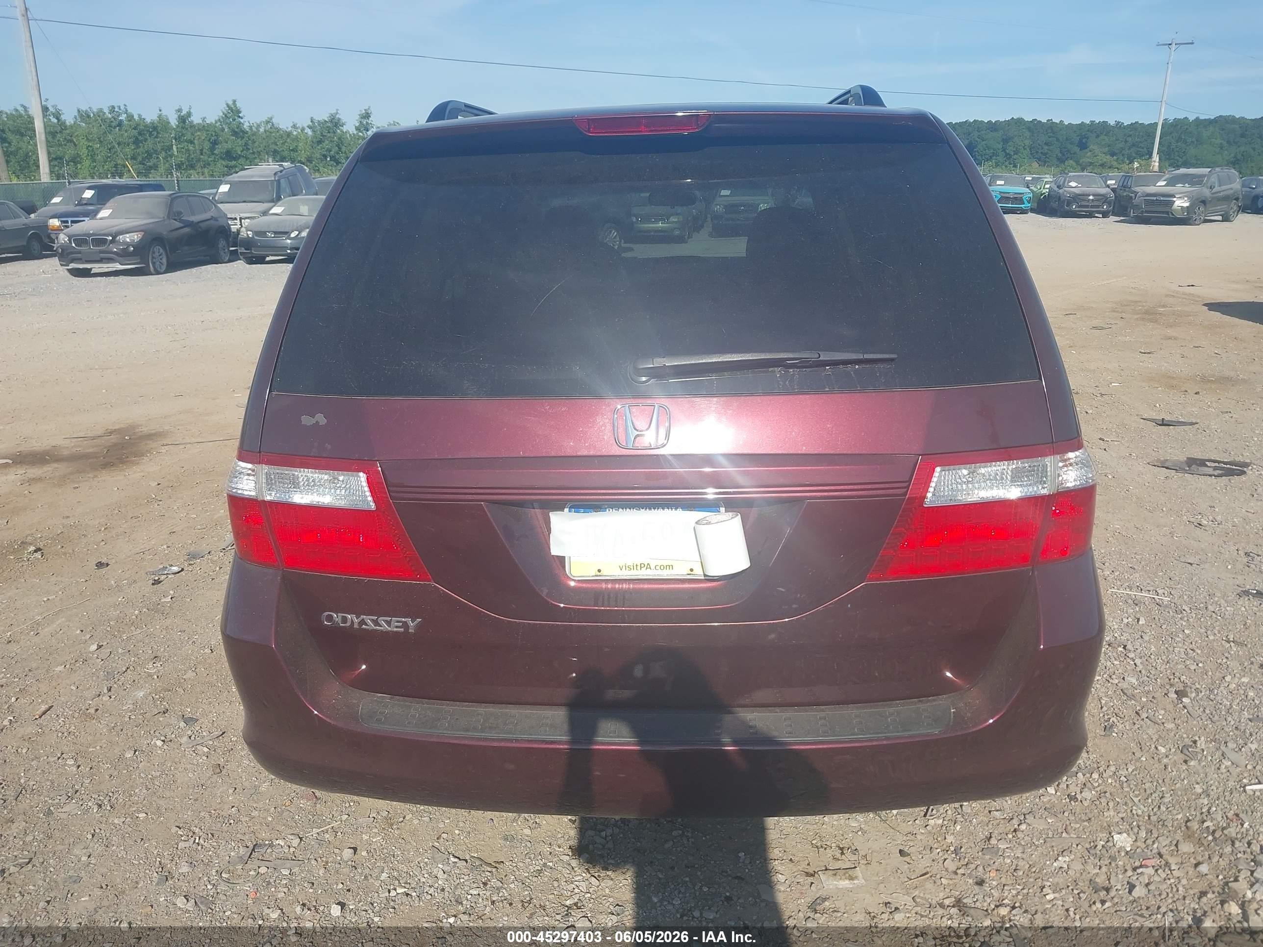 2007 Honda Odyssey Ex-l Maroon vin: 5FNRL38747B461442