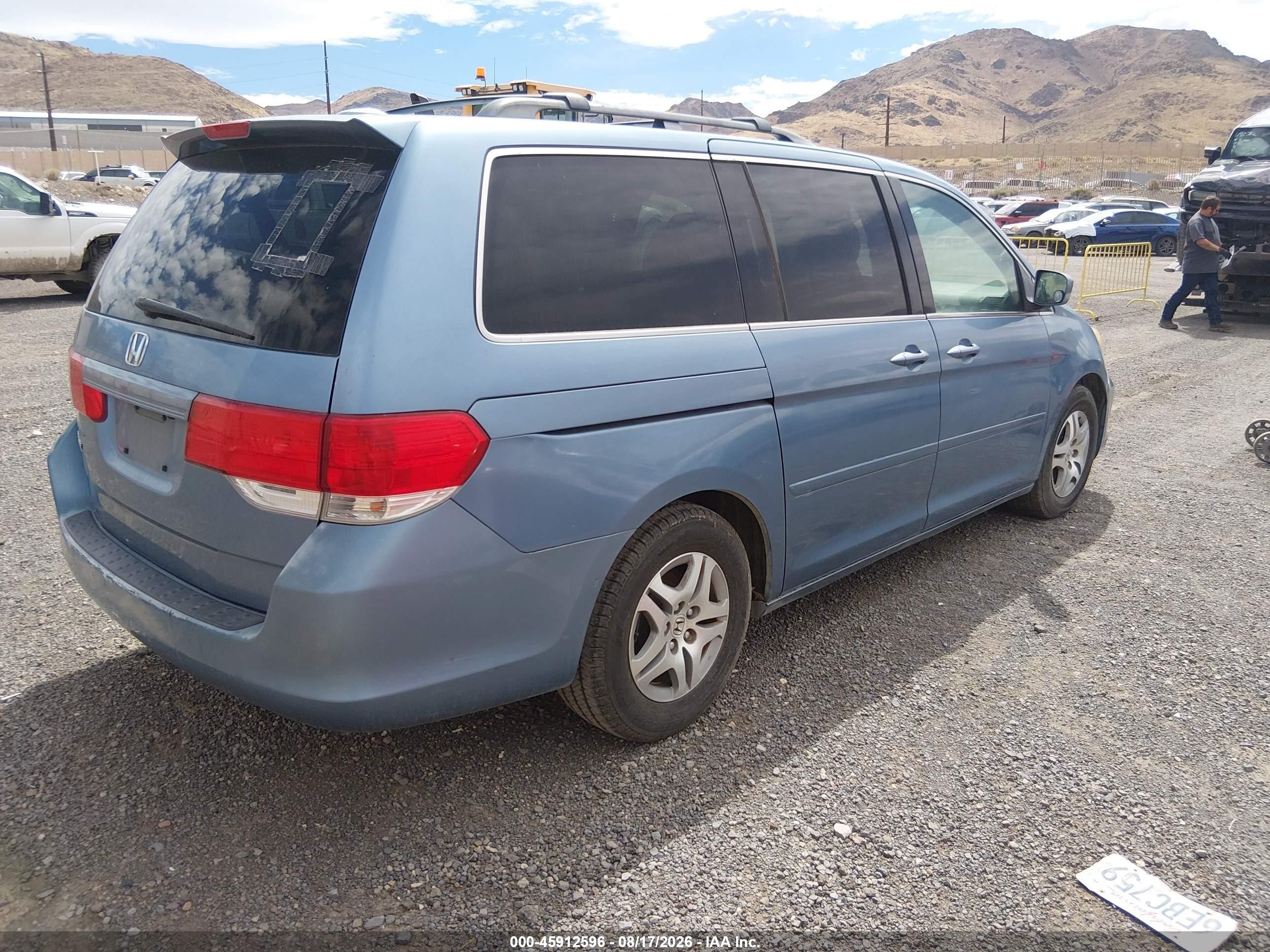 2008 Honda Odyssey Ex-l Blue vin: 5FNRL38748B060717
