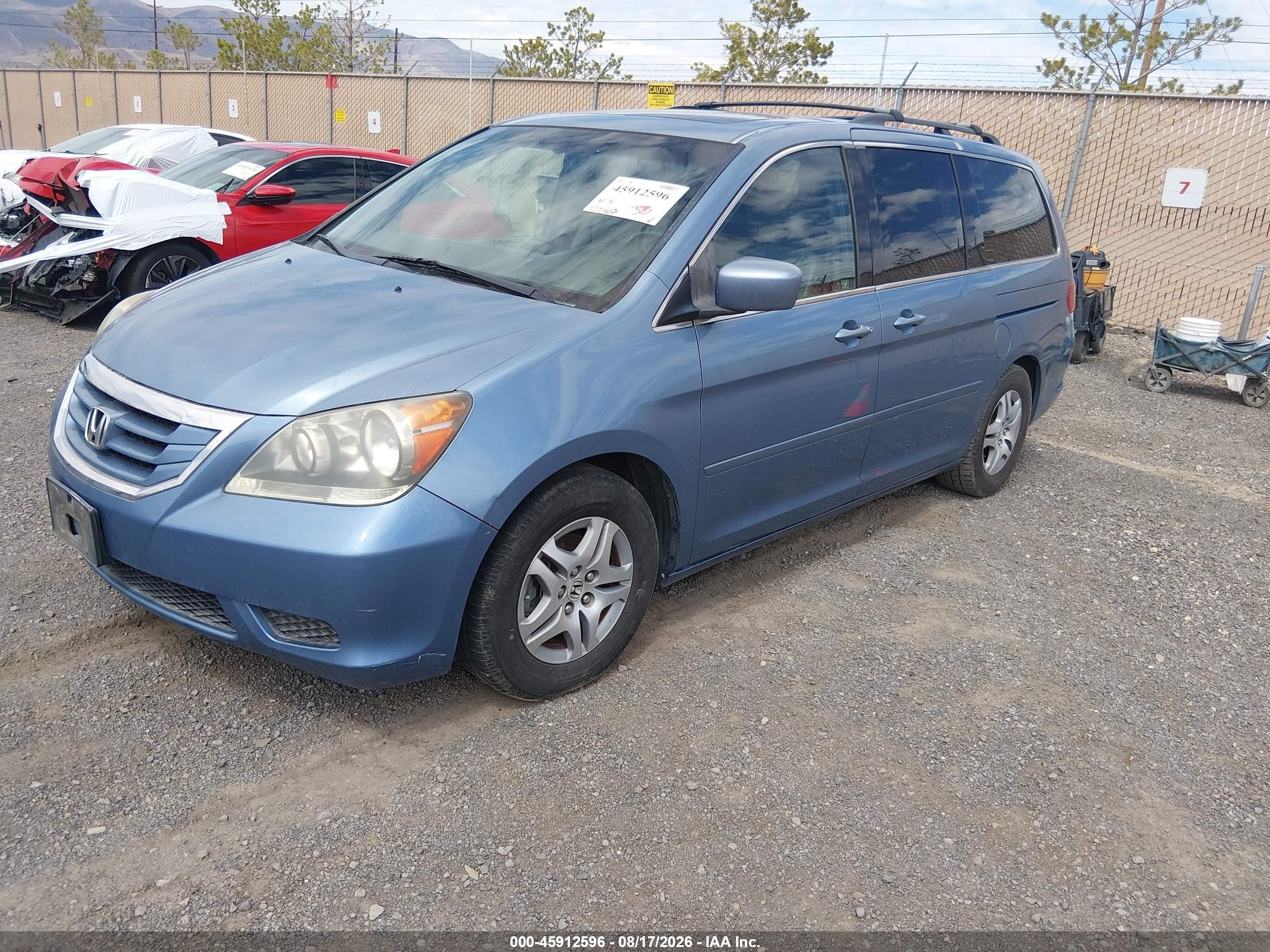 2008 Honda Odyssey Ex-l Blue vin: 5FNRL38748B060717