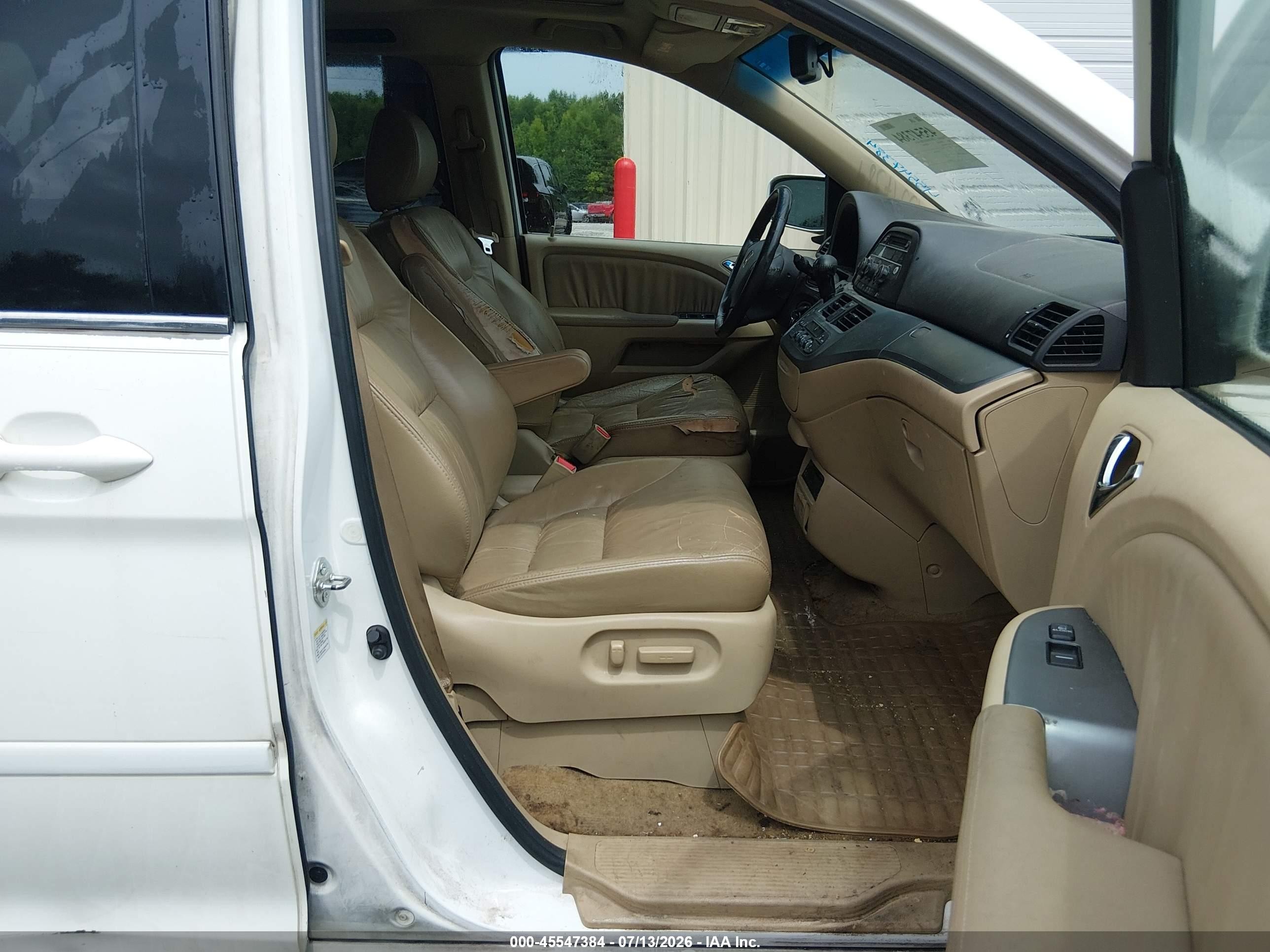 2009 Honda Odyssey Ex-l White vin: 5FNRL38749B408162
