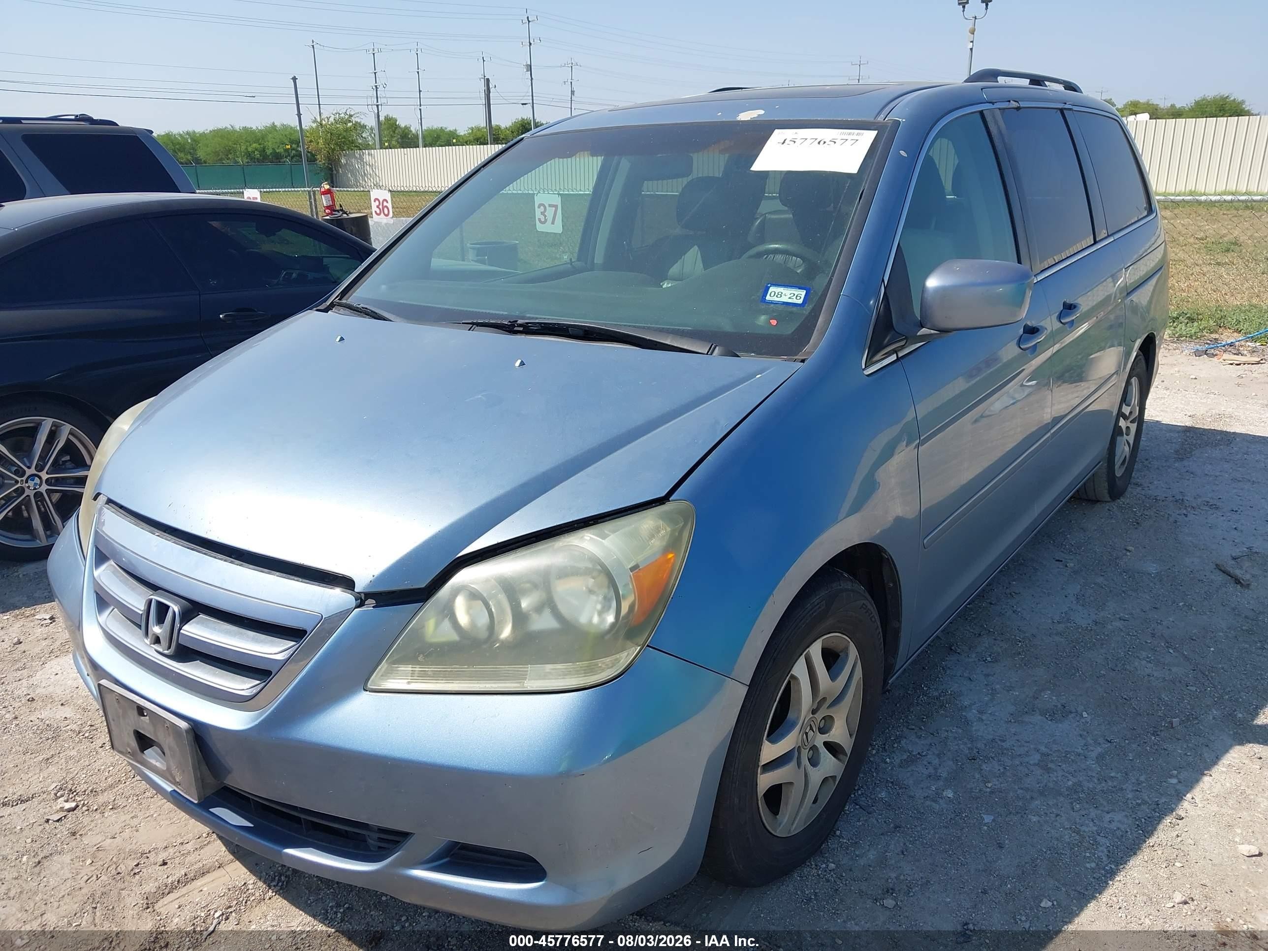 2005 Honda Odyssey Exl Синий vin: 5FNRL38755B067218