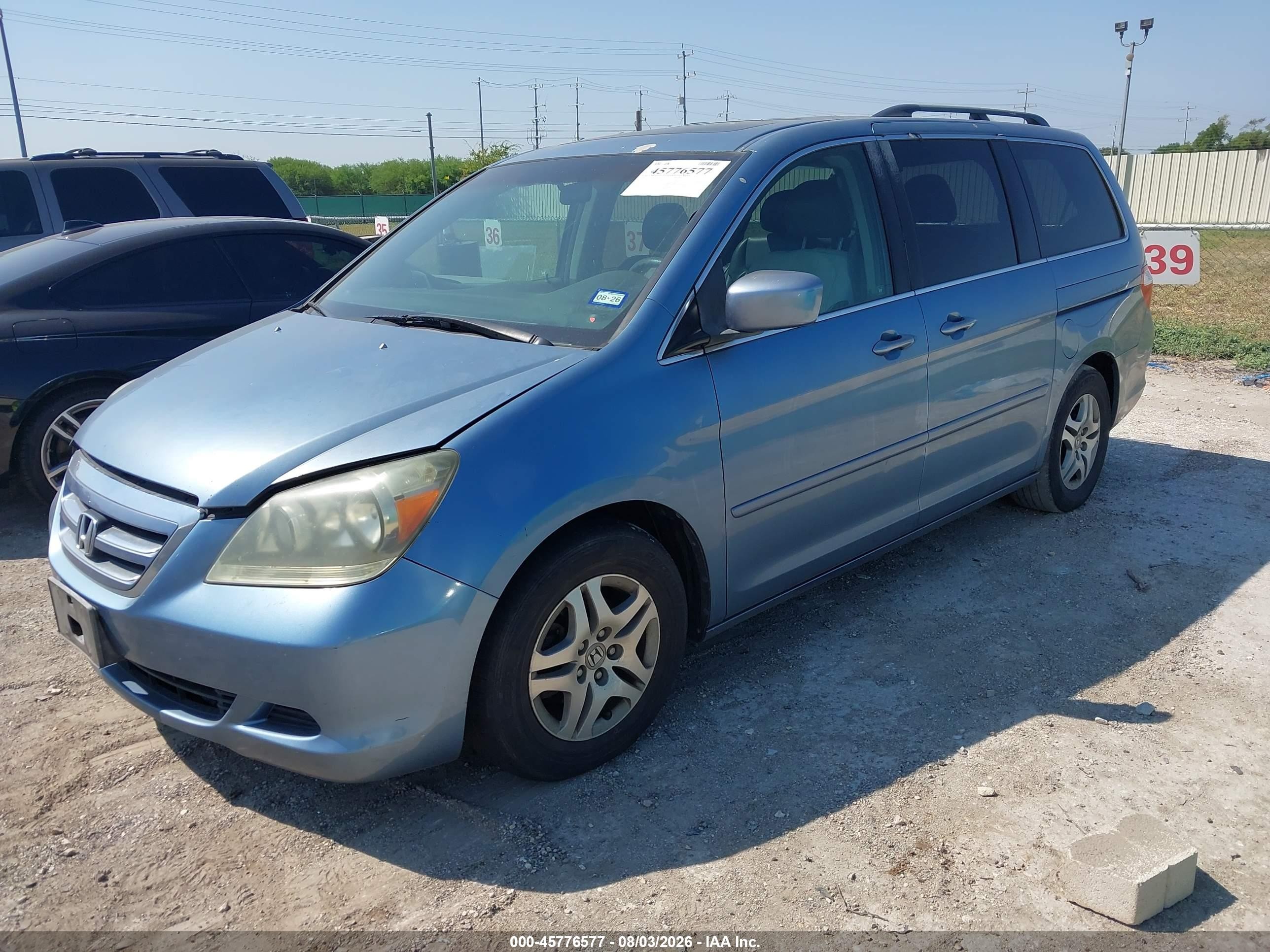 2005 Honda Odyssey Exl Синий vin: 5FNRL38755B067218