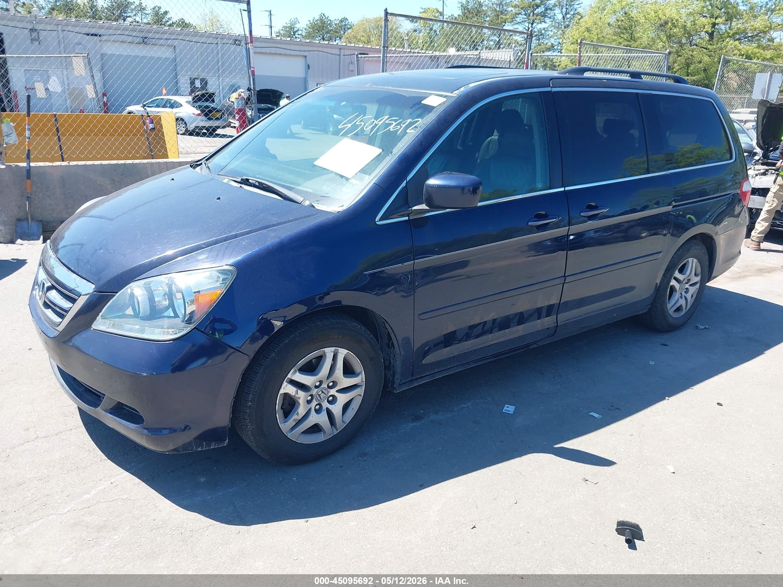 2005 Honda Odyssey Ex-l Blue vin: 5FNRL38755B095925