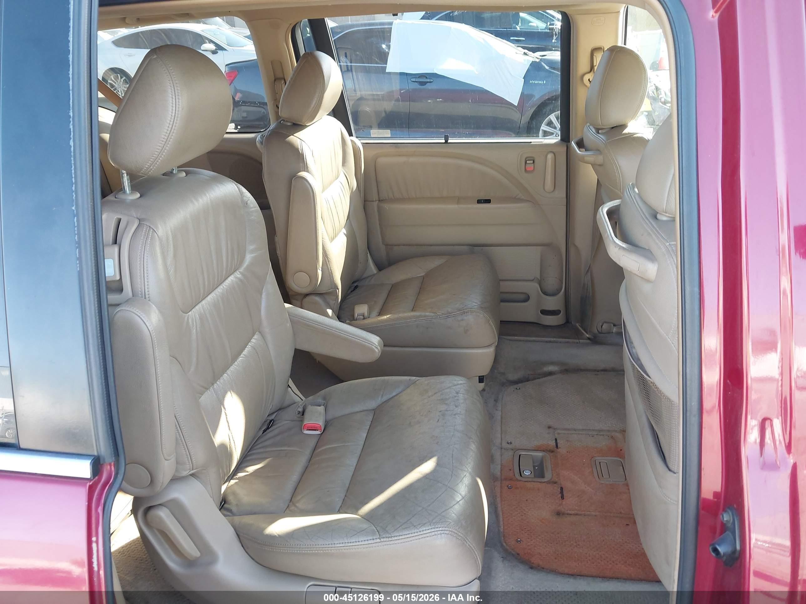 2006 Honda Odyssey Ex-l Red vin: 5FNRL38756B056849