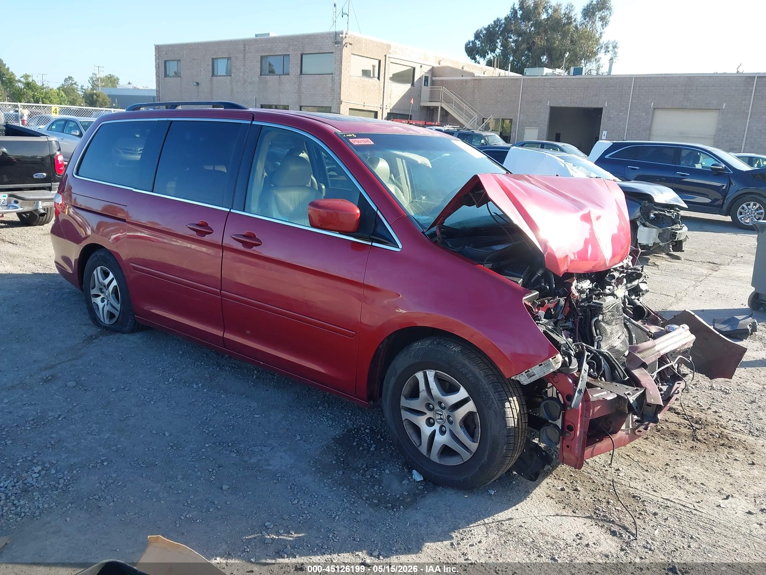 2006 Honda Odyssey Ex-l Red vin: 5FNRL38756B056849