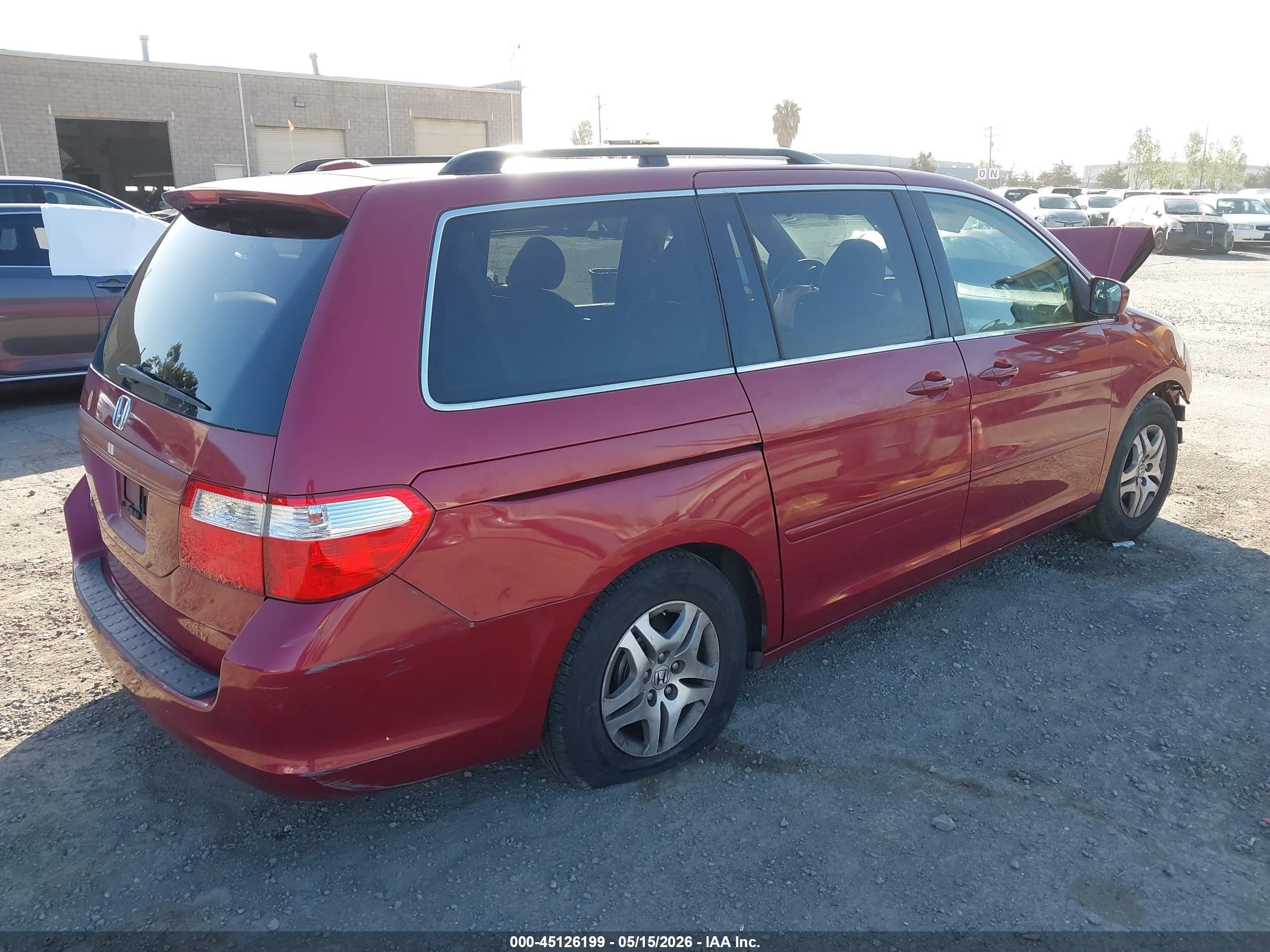2006 Honda Odyssey Ex-l Red vin: 5FNRL38756B056849