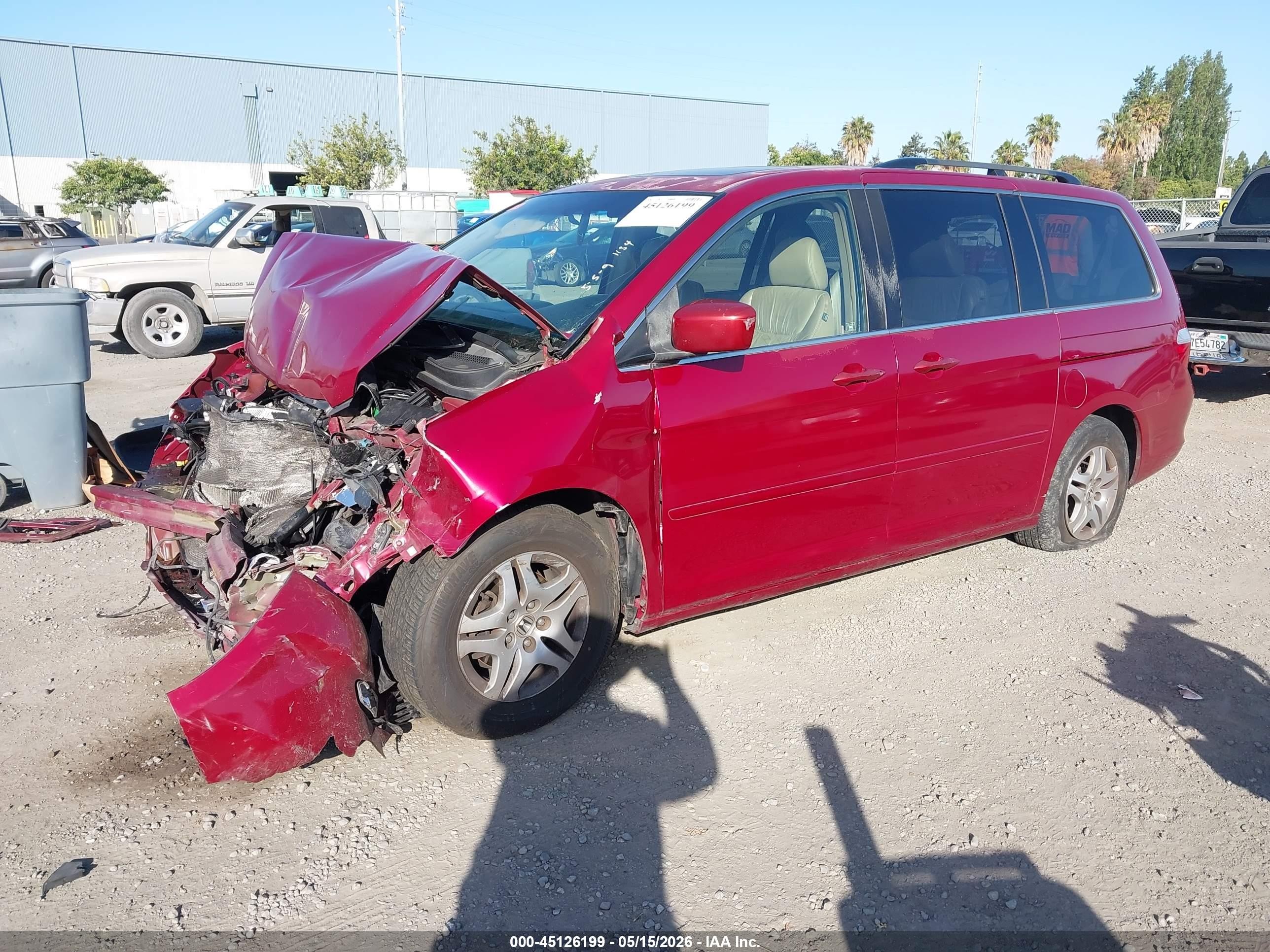2006 Honda Odyssey Ex-l Red vin: 5FNRL38756B056849