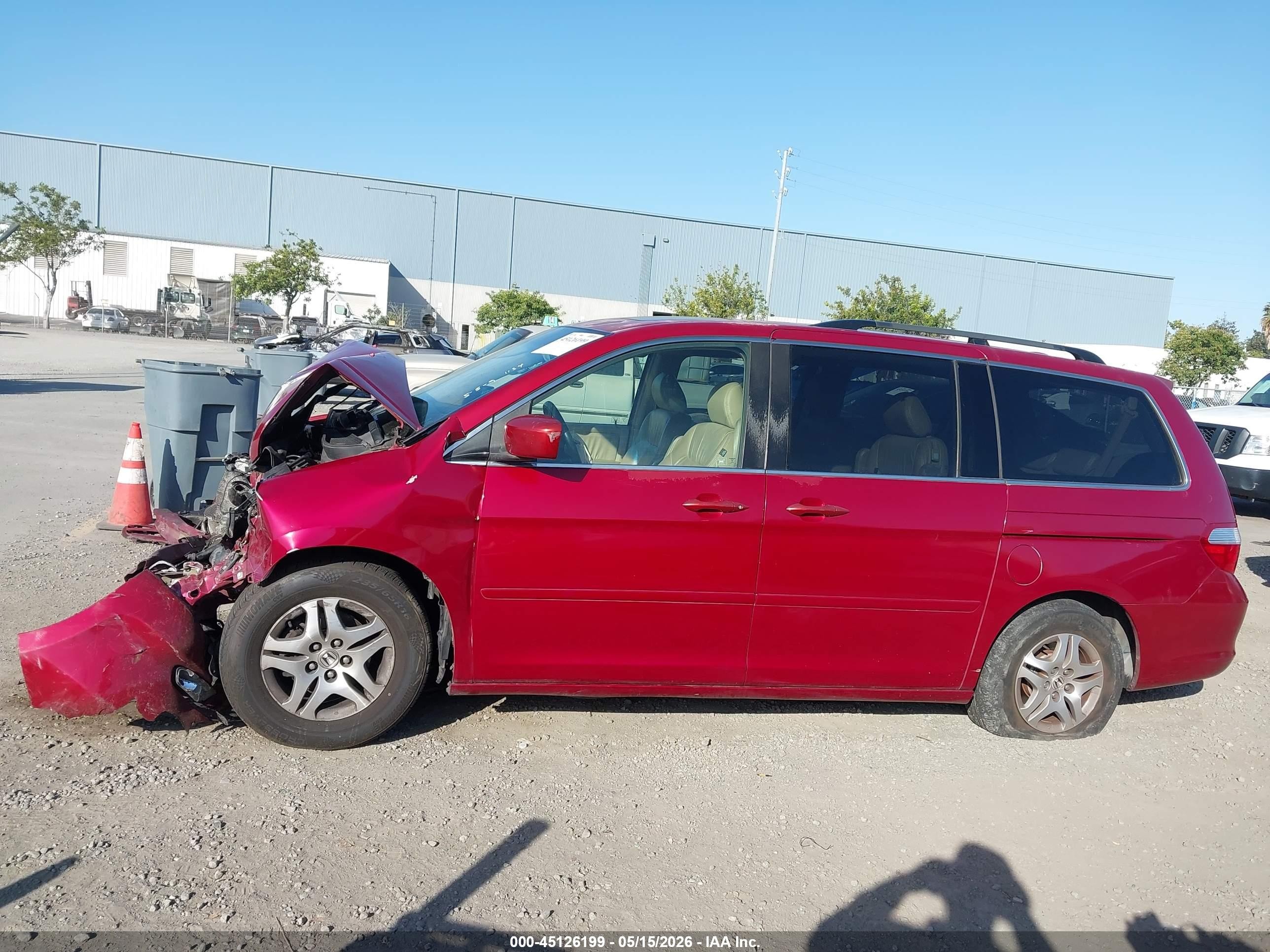 2006 Honda Odyssey Ex-l Red vin: 5FNRL38756B056849
