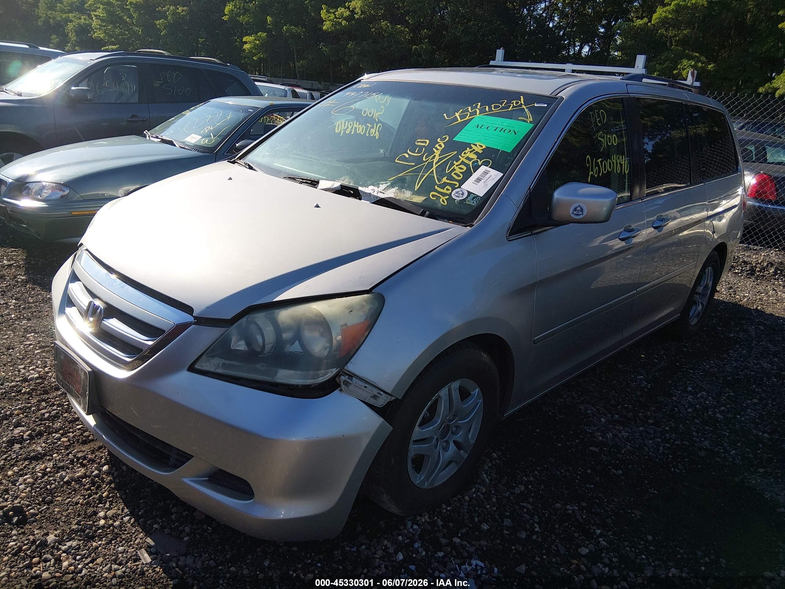 2006 Honda Odyssey Ex-l Gray vin: 5FNRL38756B455373