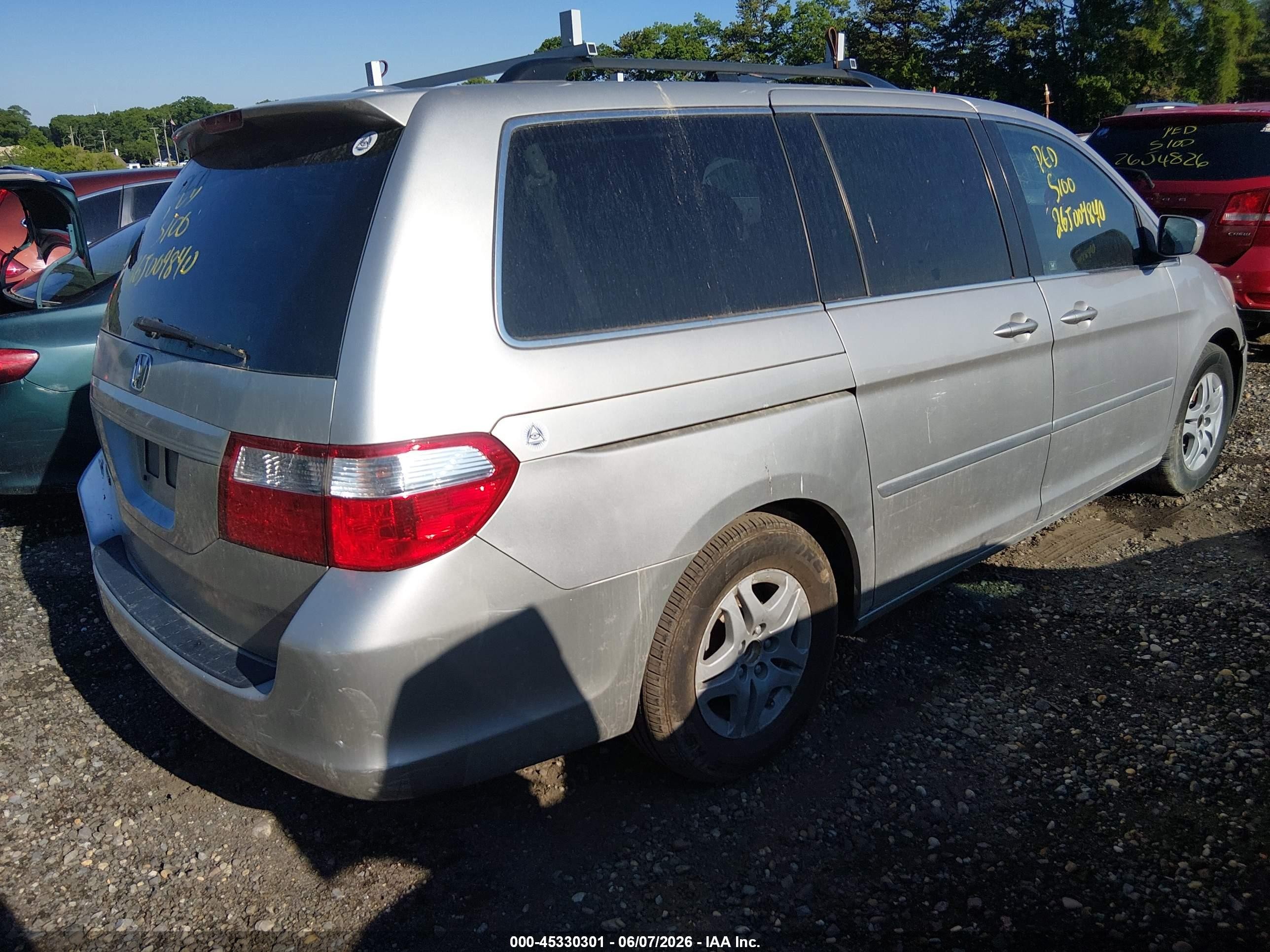 2006 Honda Odyssey Ex-l Gray vin: 5FNRL38756B455373