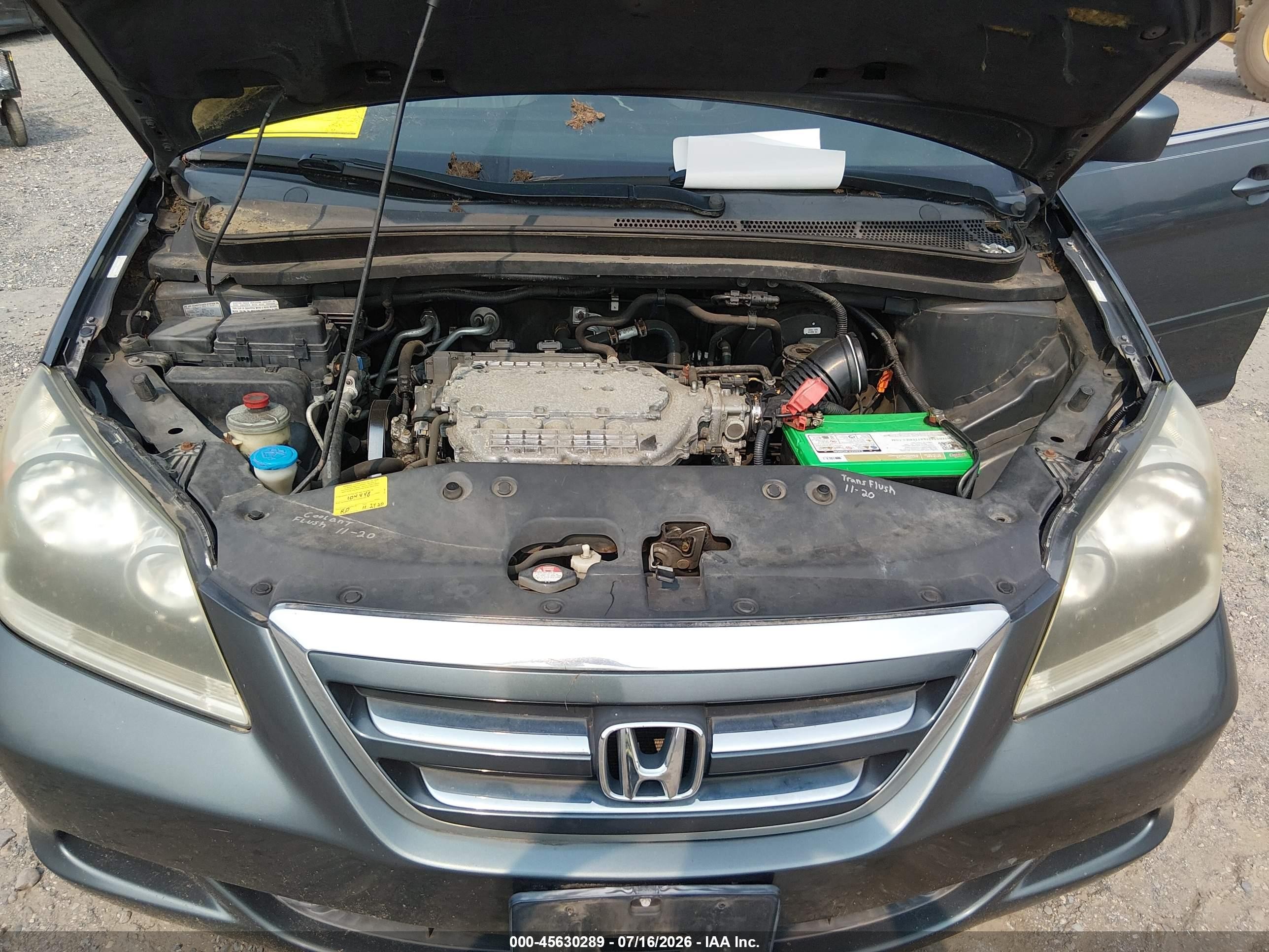 2006 Honda Odyssey Ex-l Green vin: 5FNRL38756B460217