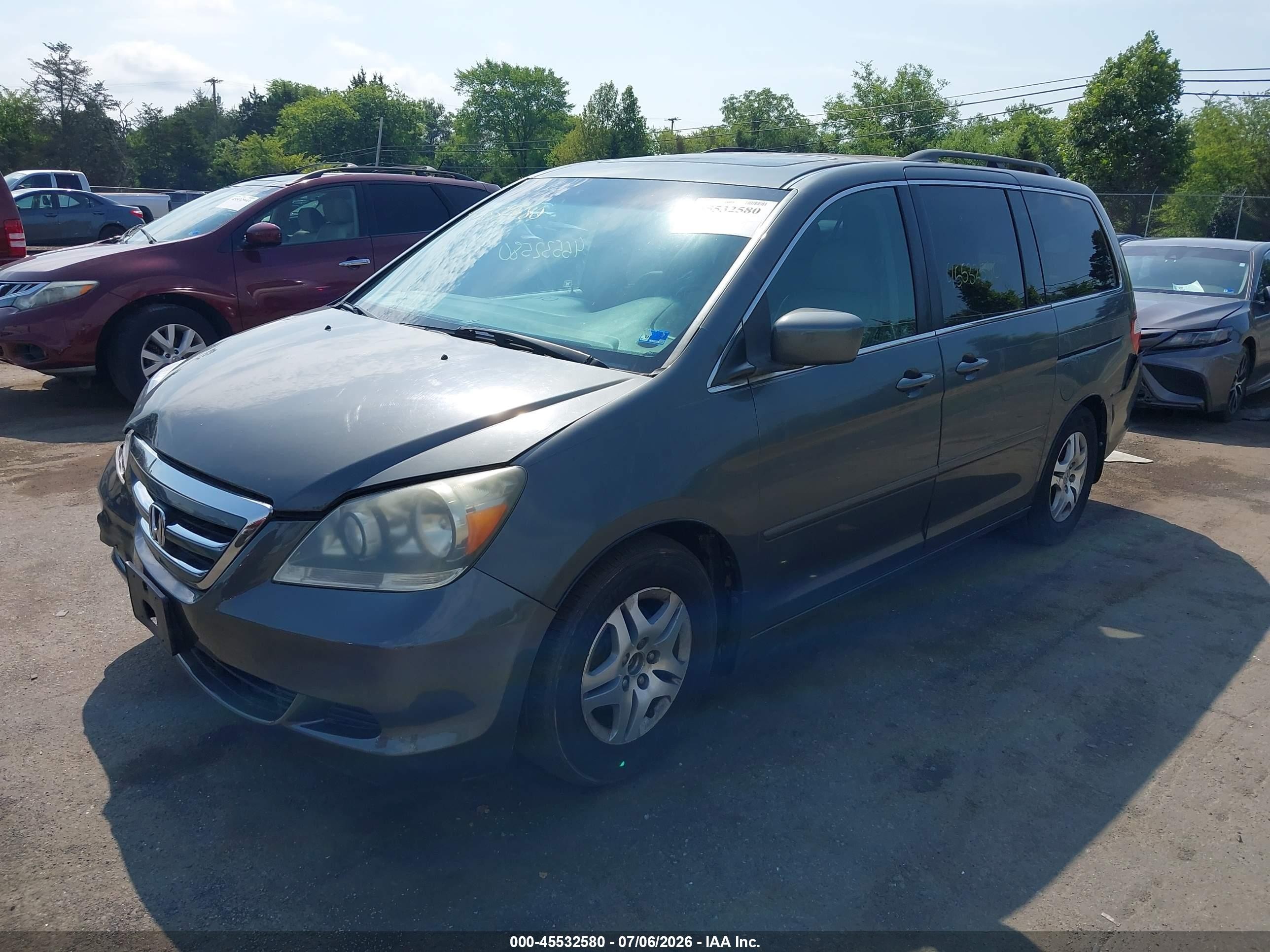 2007 Honda Odyssey Ex-l Gray vin: 5FNRL38757B058019