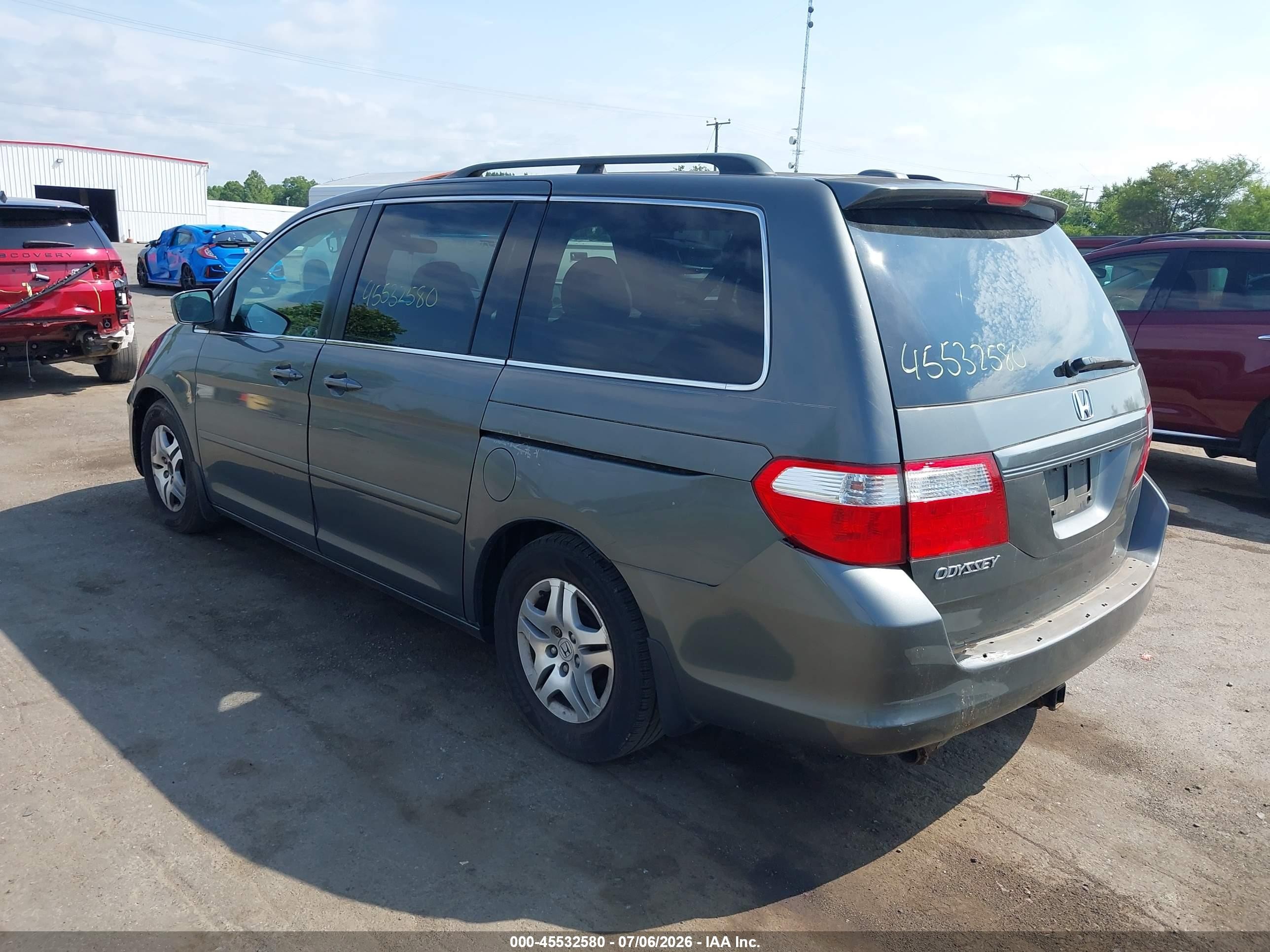 2007 Honda Odyssey Ex-l Gray vin: 5FNRL38757B058019