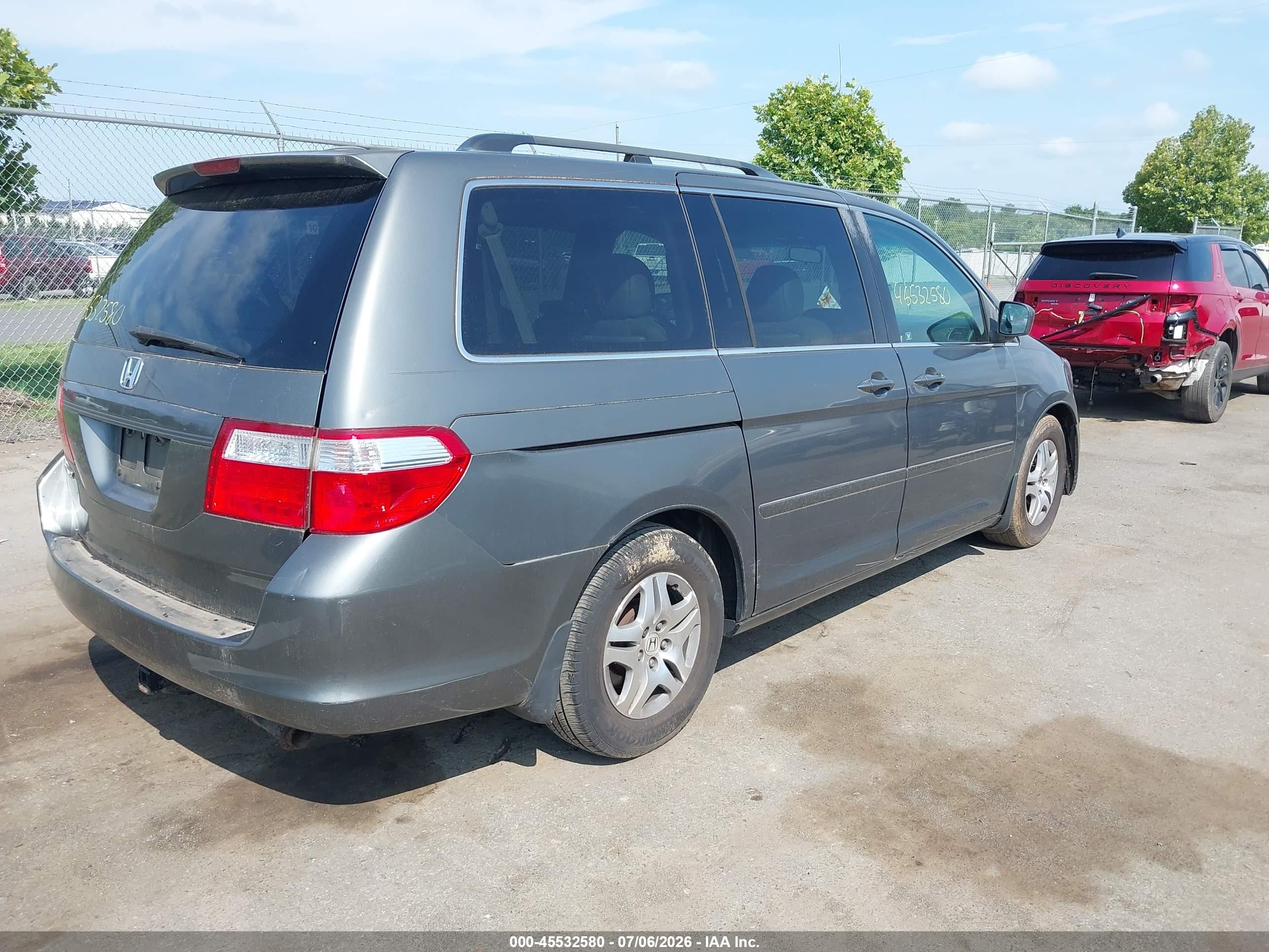 2007 Honda Odyssey Ex-l Gray vin: 5FNRL38757B058019