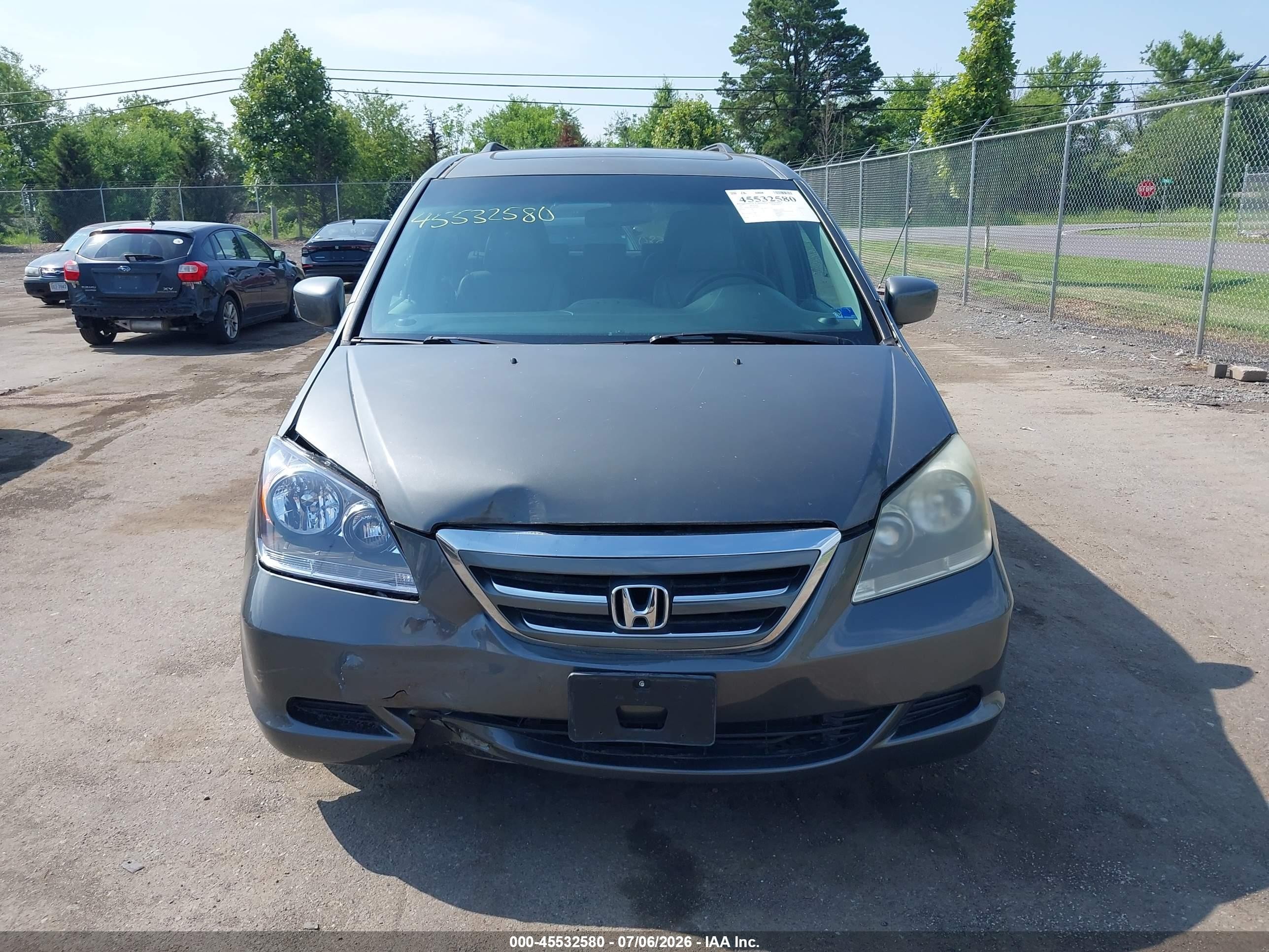 2007 Honda Odyssey Ex-l Gray vin: 5FNRL38757B058019