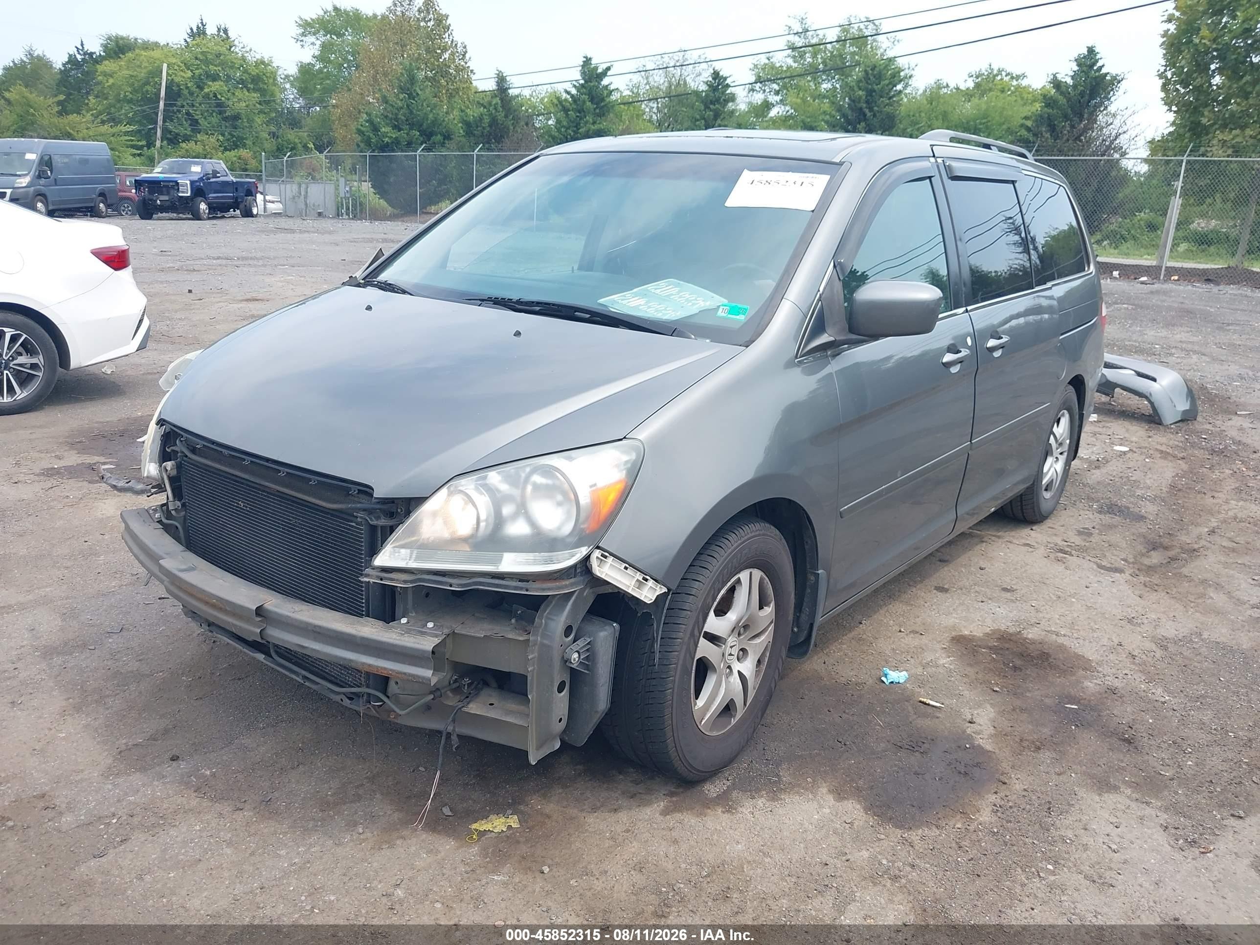 2007 Honda Odyssey Ex-l Gray vin: 5FNRL38757B402805