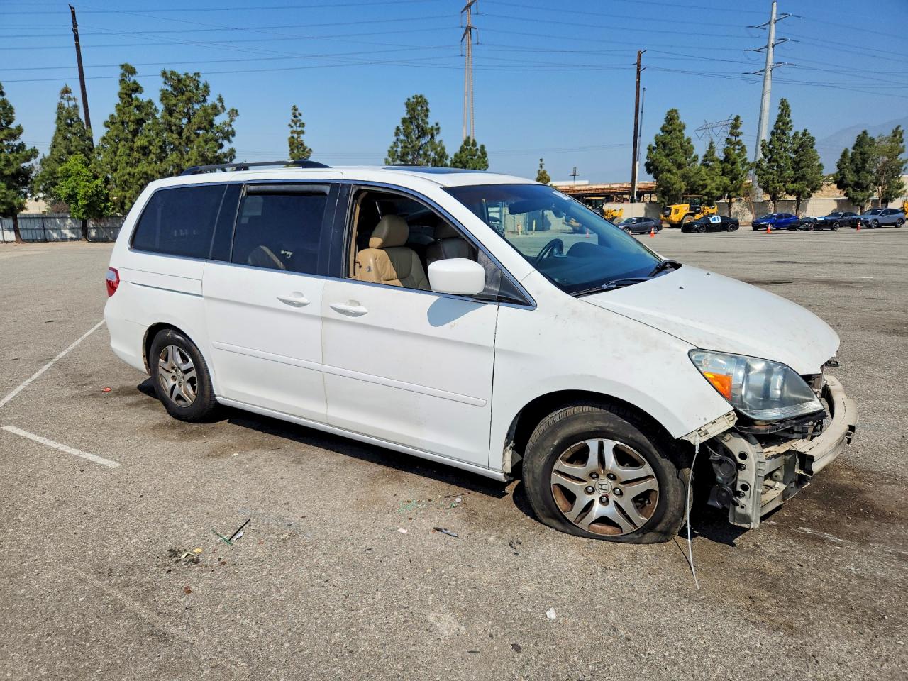 2007 Honda Odyssey Exl White vin: 5FNRL38757B406028