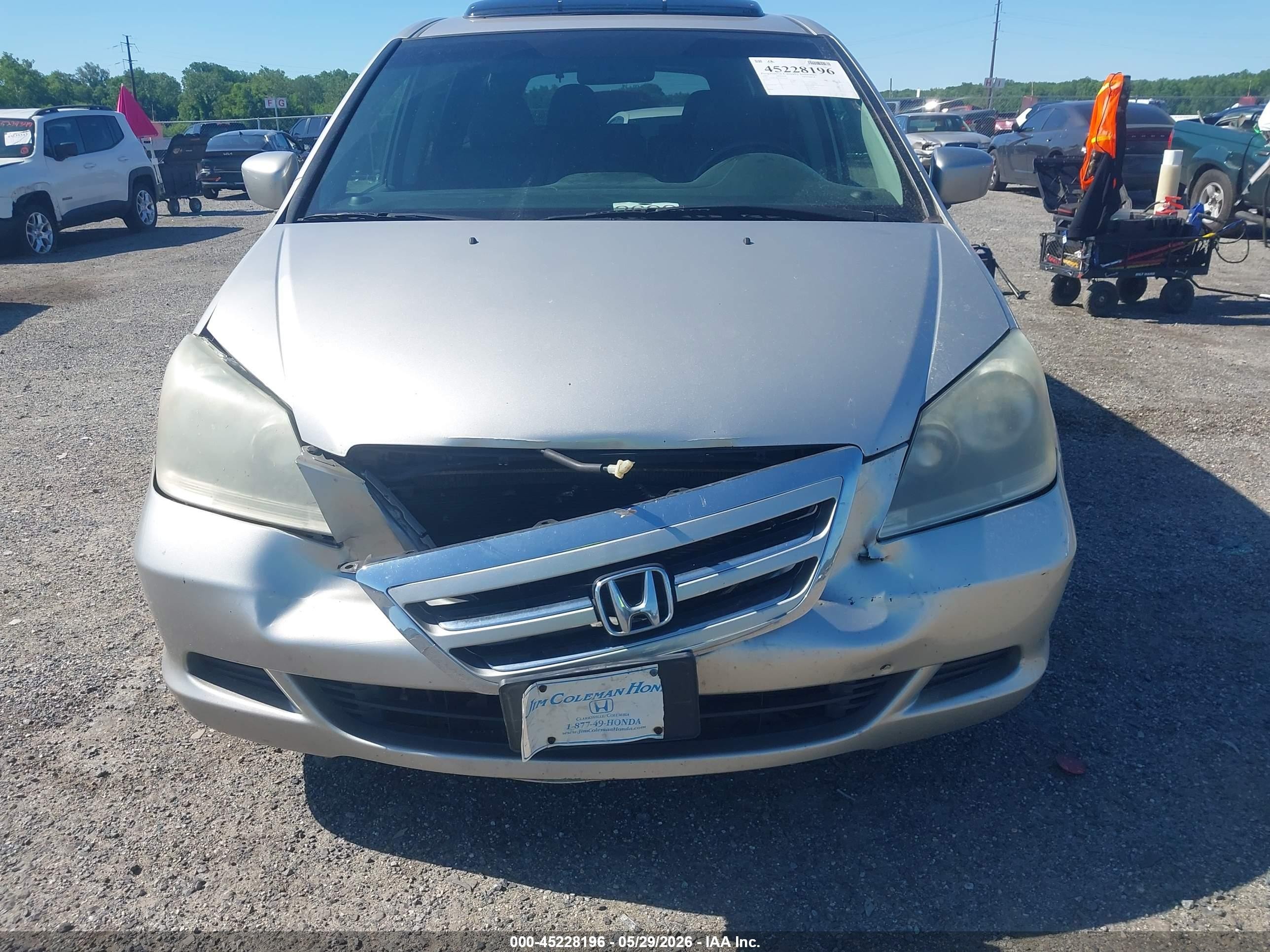 2007 Honda Odyssey Ex-l Beige vin: 5FNRL38757B426196