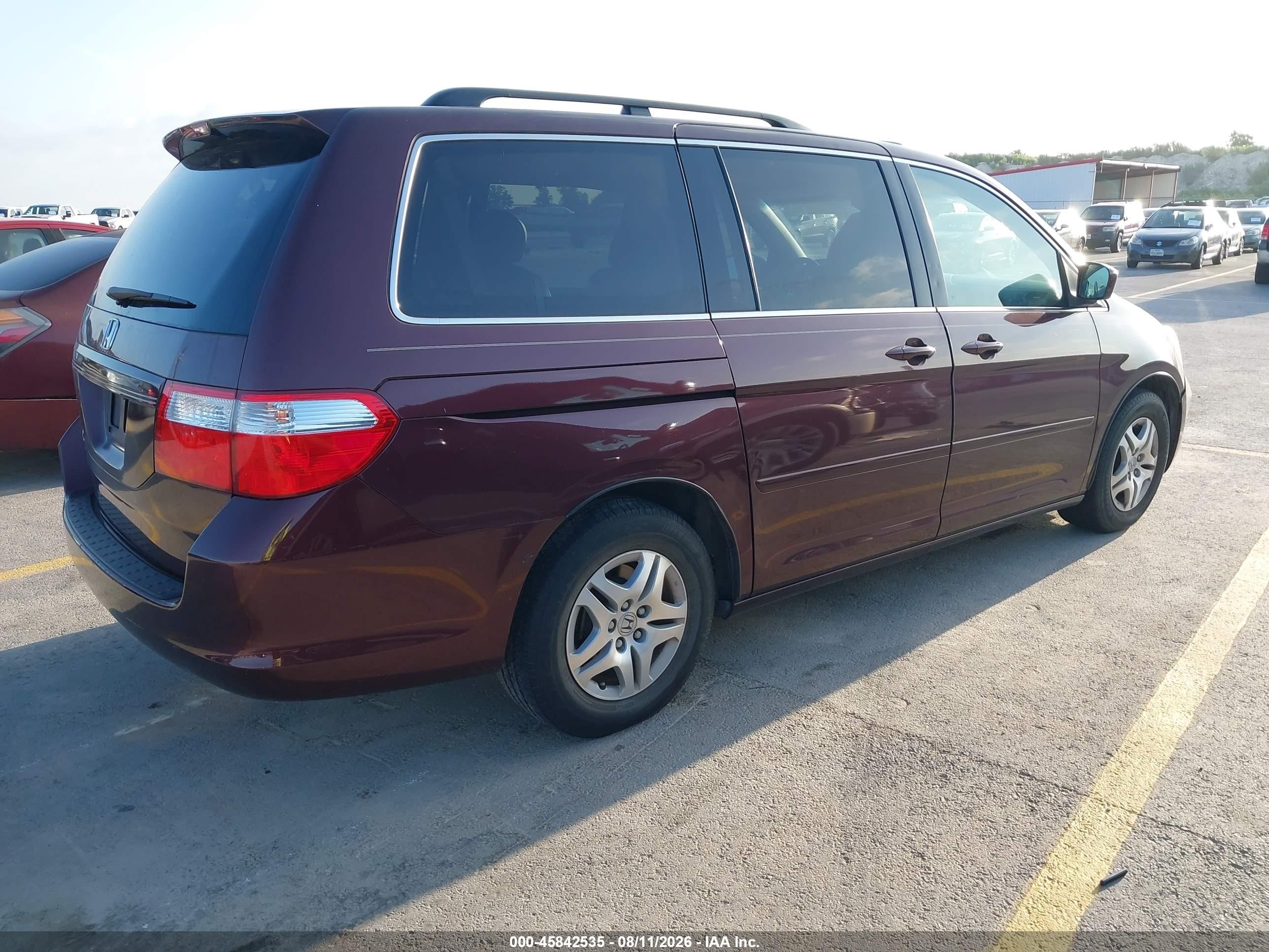 2007 Honda Odyssey Ex-l Burgundy vin: 5FNRL38757B437828