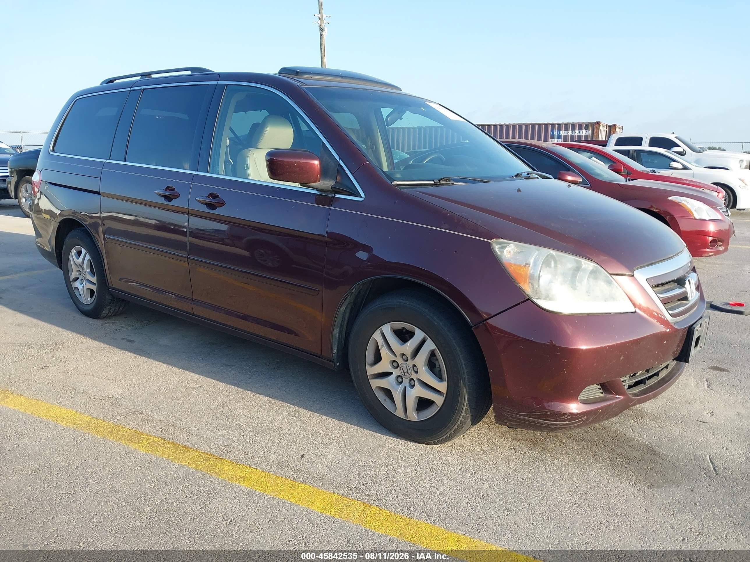 2007 Honda Odyssey Ex-l Burgundy vin: 5FNRL38757B437828