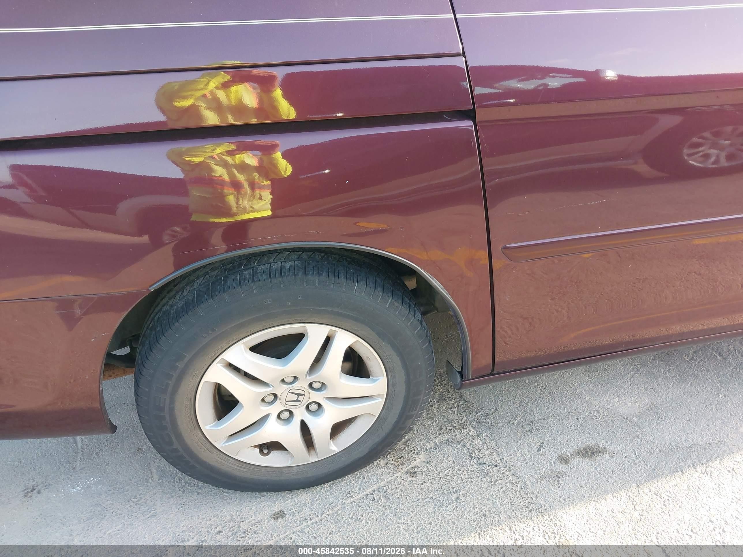 2007 Honda Odyssey Ex-l Burgundy vin: 5FNRL38757B437828