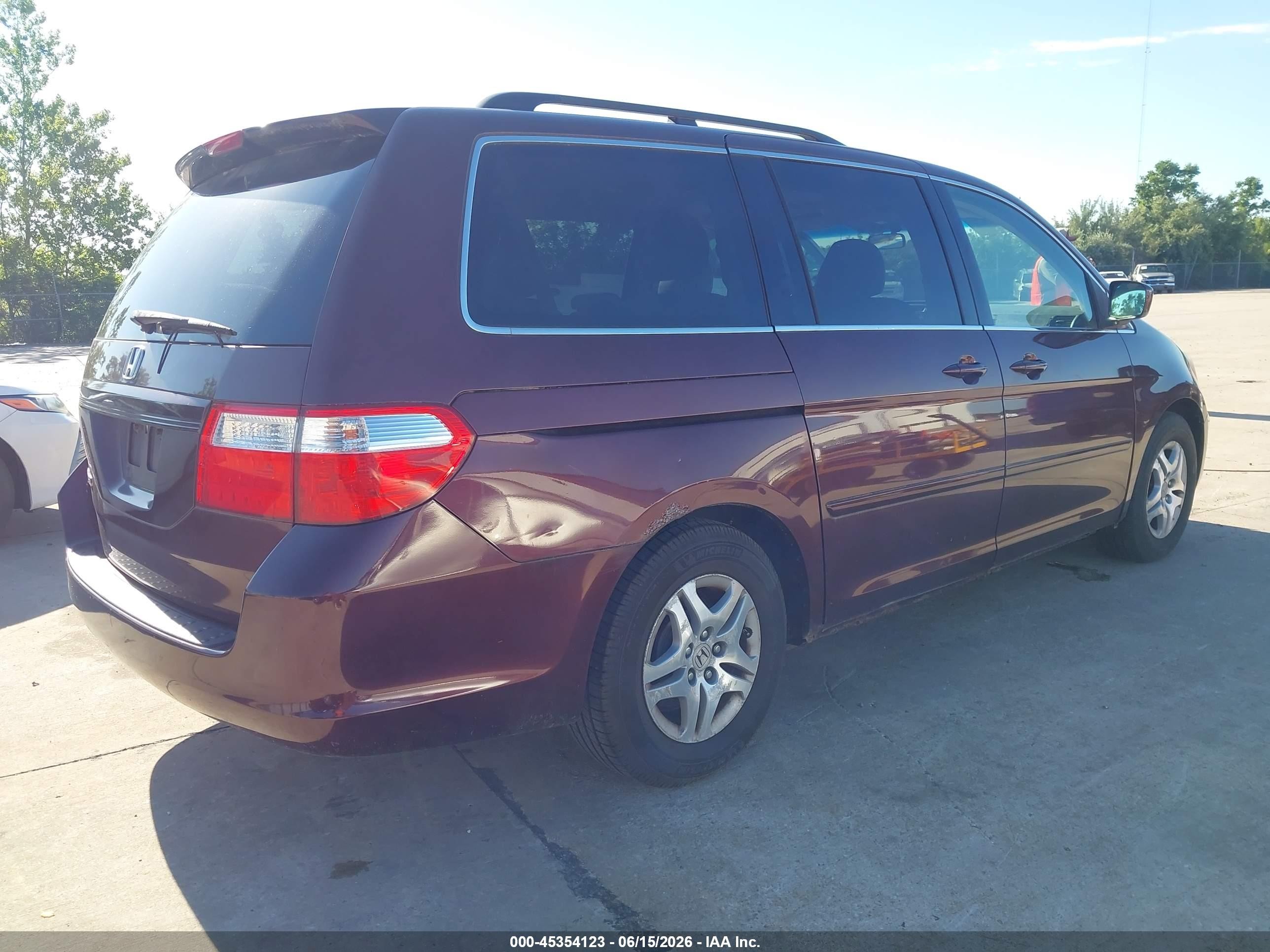 2007 Honda Odyssey Ex-l Red vin: 5FNRL38757B442012