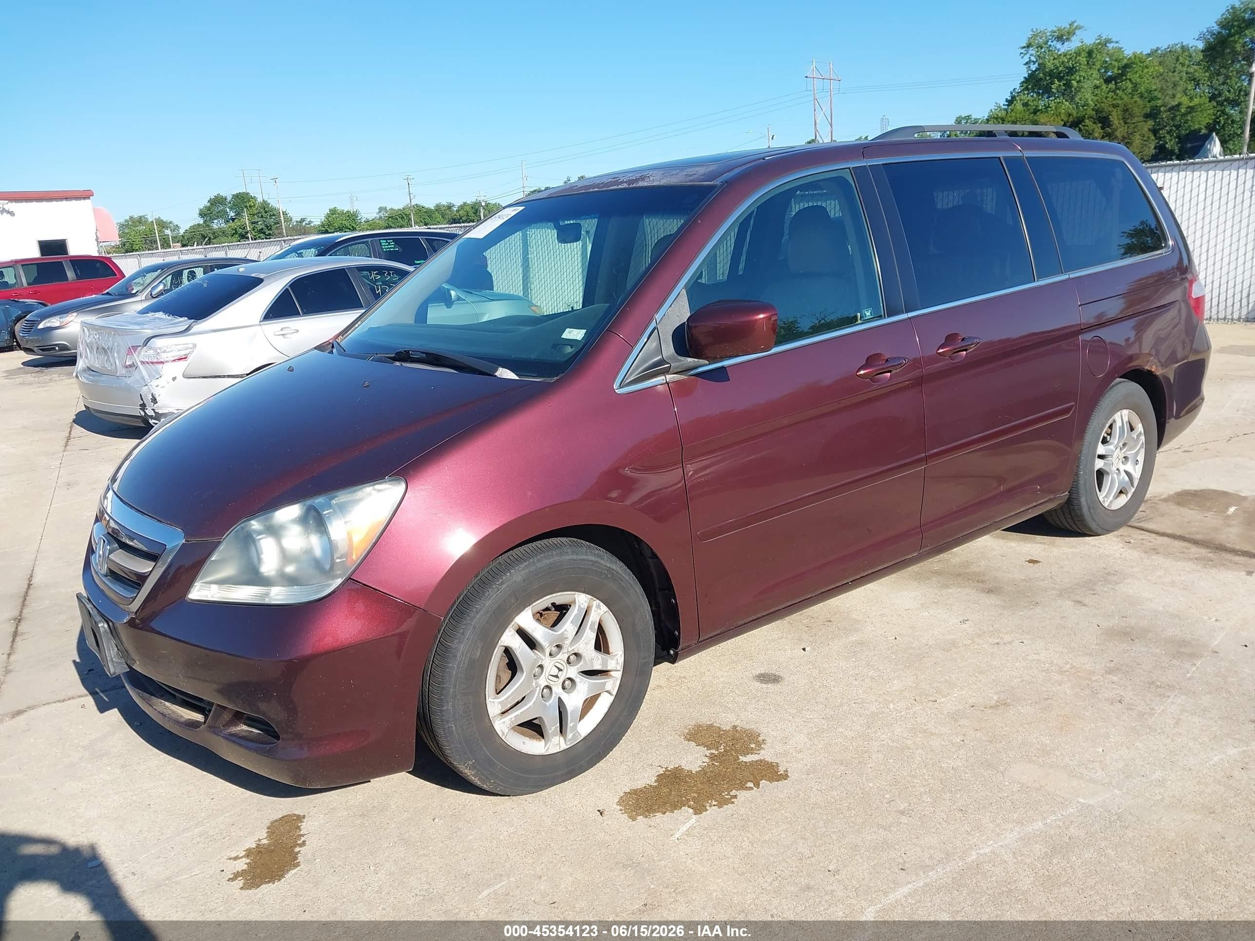 2007 Honda Odyssey Ex-l Red vin: 5FNRL38757B442012