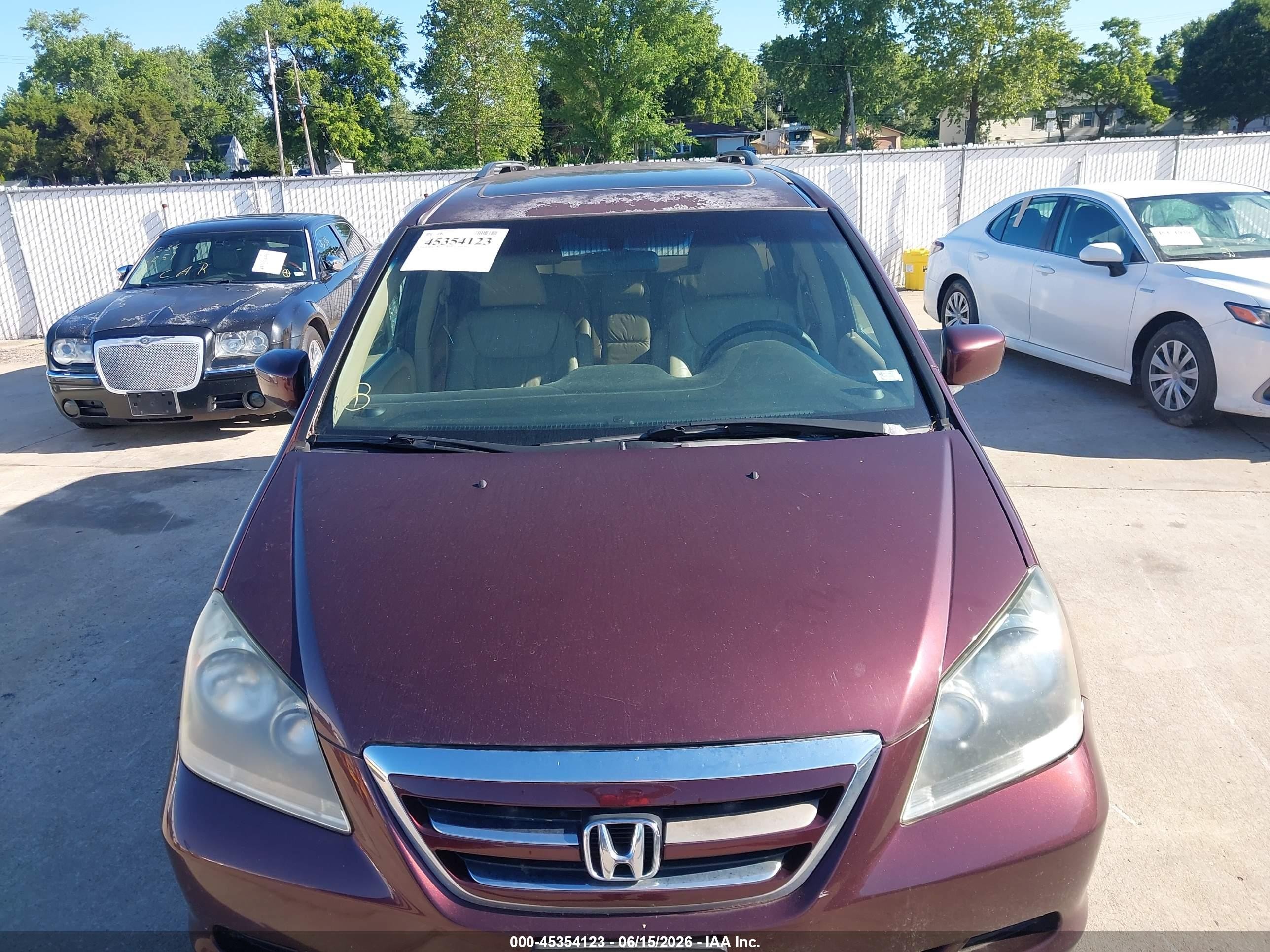 2007 Honda Odyssey Ex-l Red vin: 5FNRL38757B442012