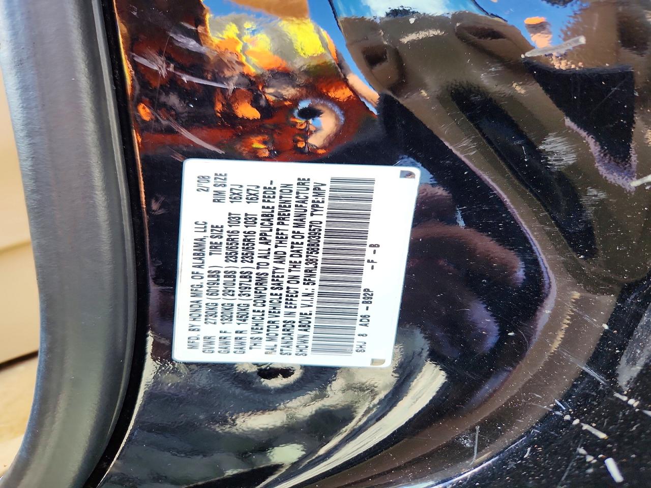 2008 Honda Odyssey Exl Black vin: 5FNRL38758B039570